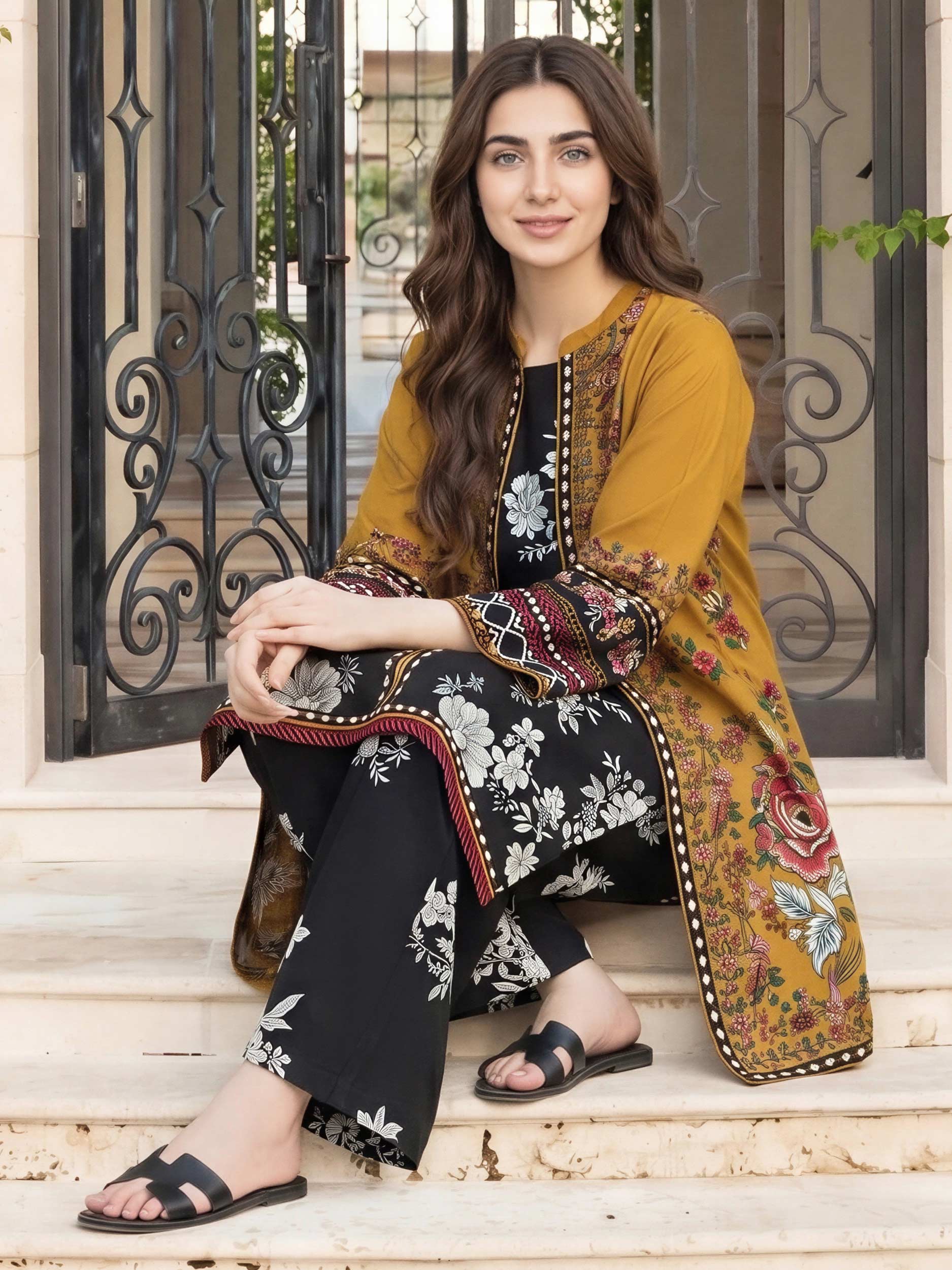 2 Piece Viscose Cotton Suit (Pret) - Image 4