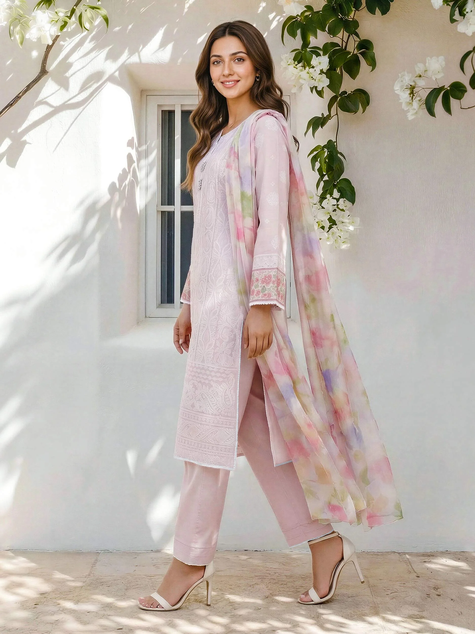 3 Piece Lawn Suit- Embroidered (Pret) - Image 2