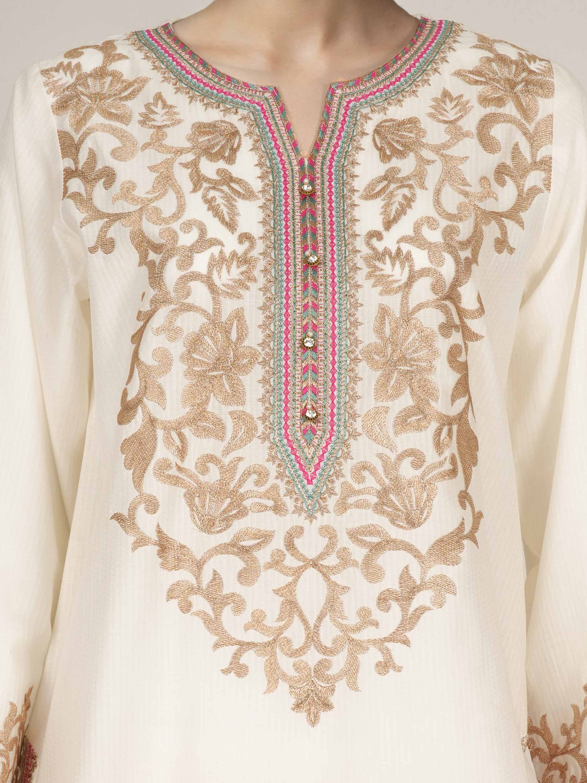 3 Piece Dobby Suit- Embroidered (Pret) - Image 5
