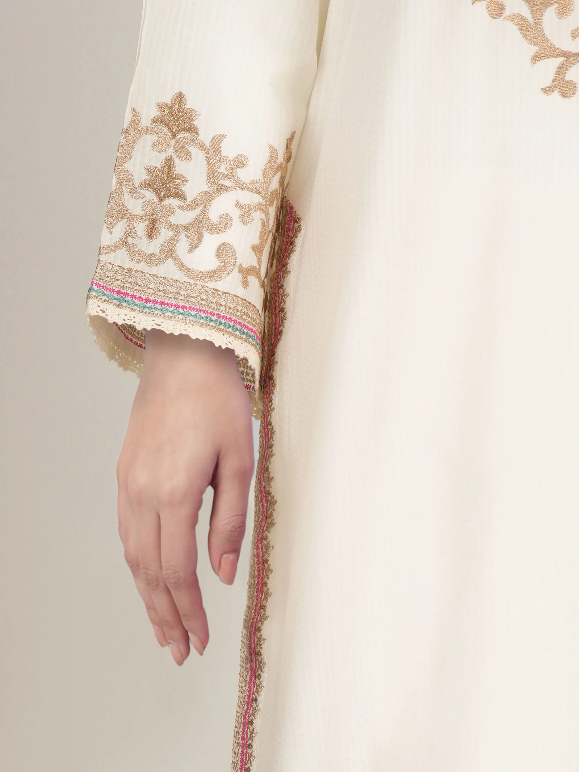 3 Piece Dobby Suit- Embroidered (Pret) - Image 6