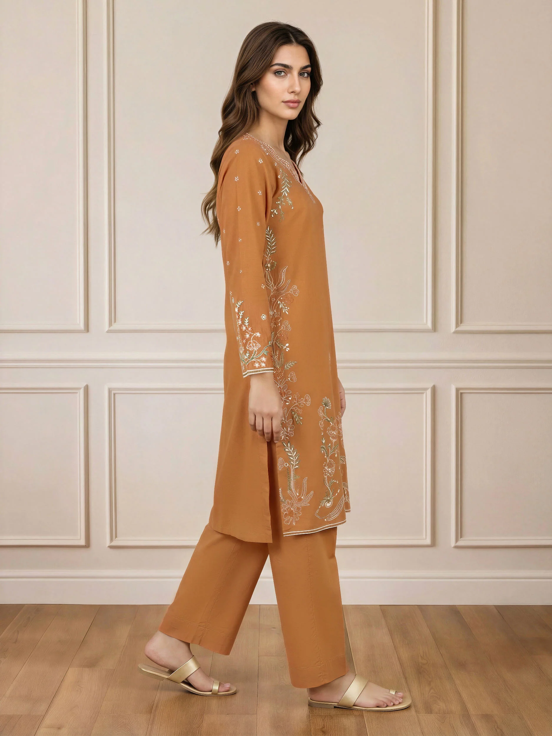 2 Piece Lawn Texture Suit- Embroidered (Pret) - Image 2