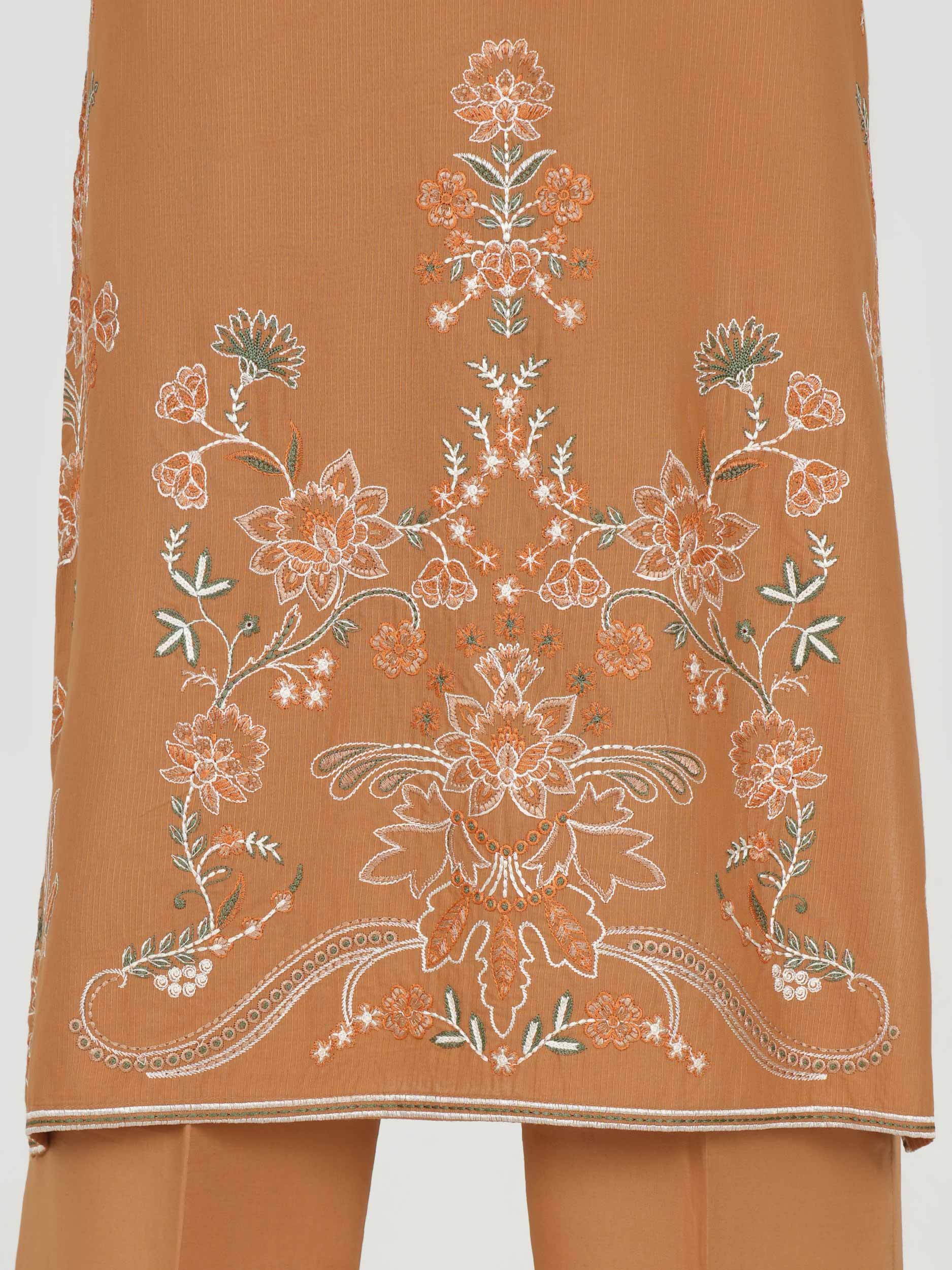 2 Piece Lawn Texture Suit- Embroidered (Pret) - Image 6