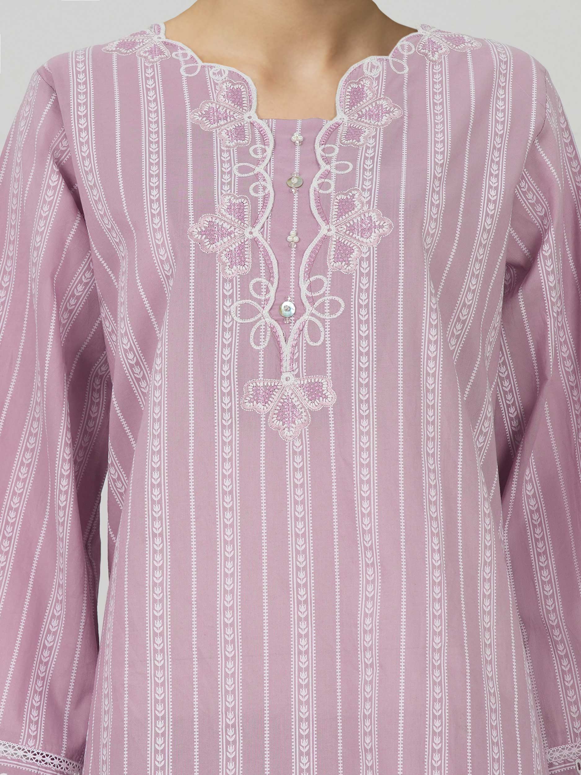Cambric Co-ord Set- Embroidered - Image 4