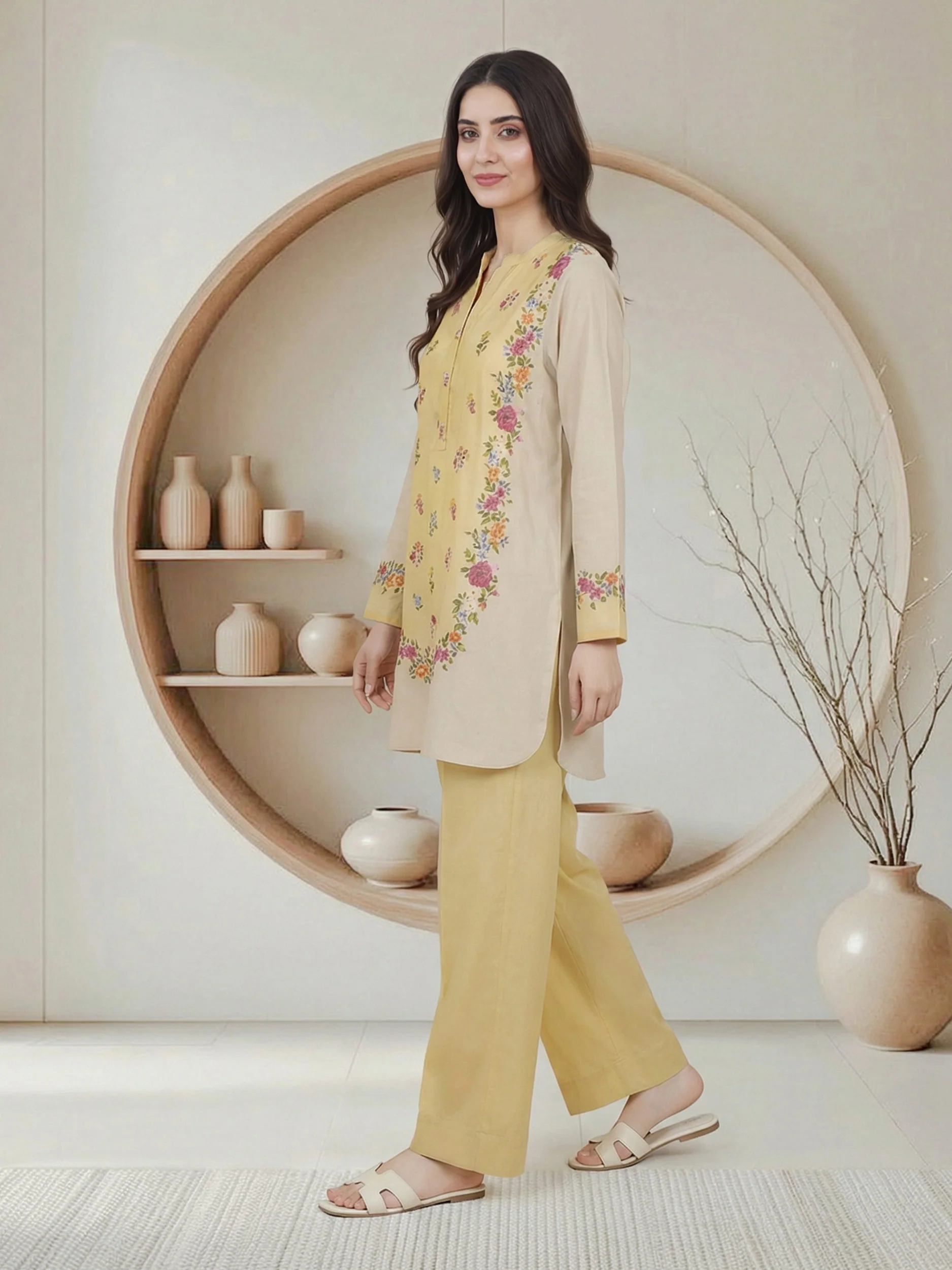 2 Piece Cambric Suit (Pret) - Image 2
