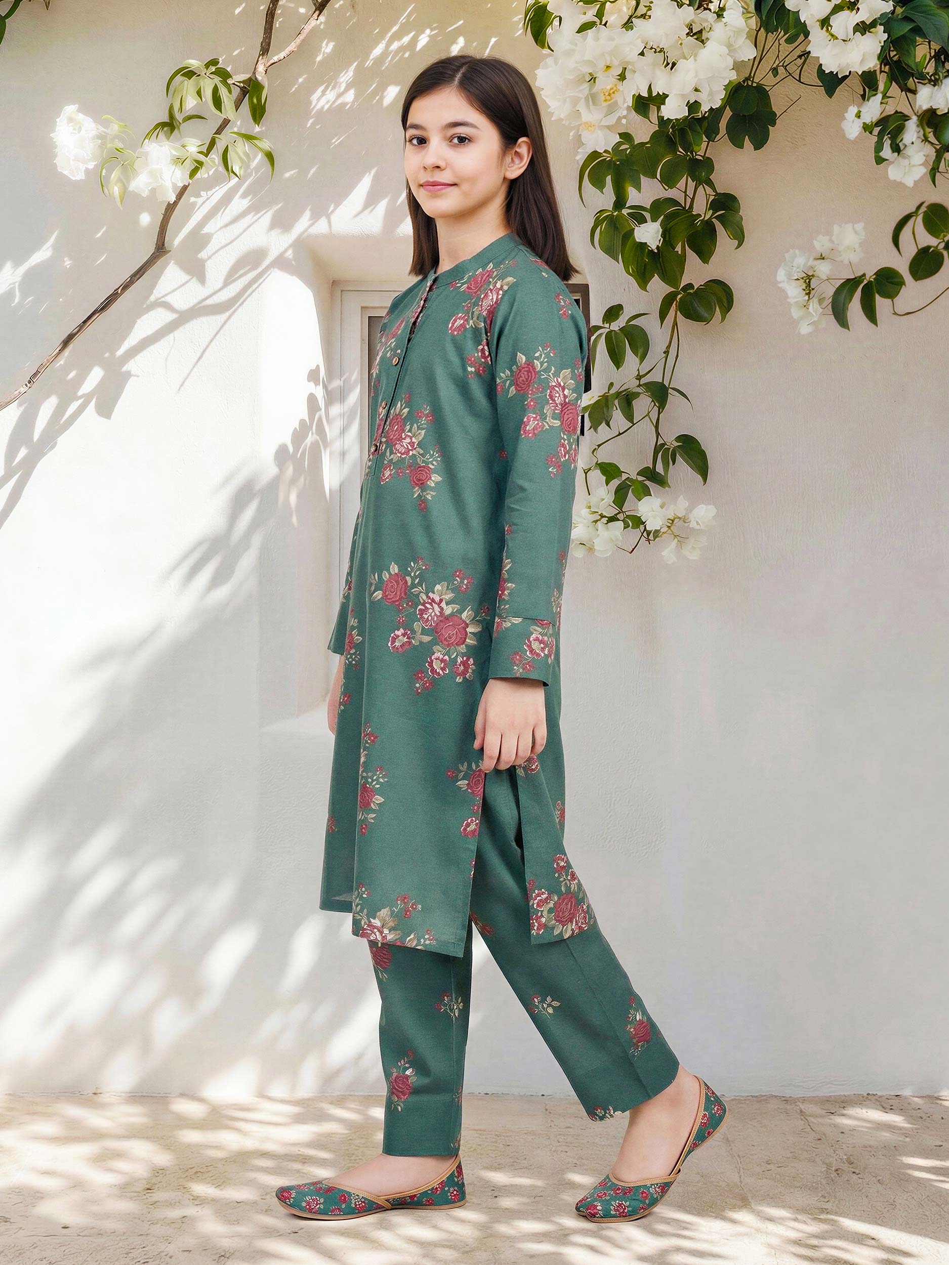 2 Piece Lawn Slub Suit (Pret) - Image 2