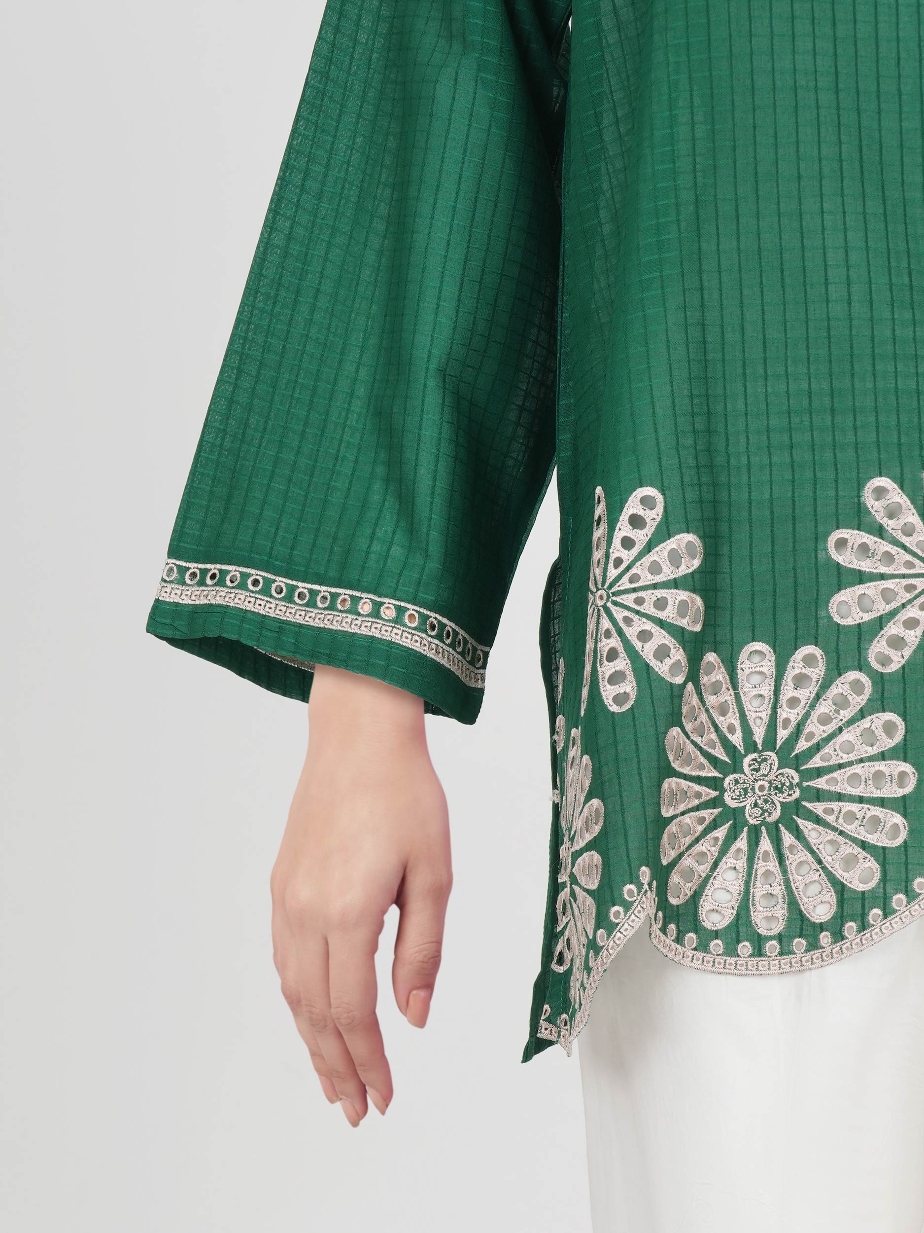 Lawn Texture Kurti- Embroidered (Pret) - Image 7