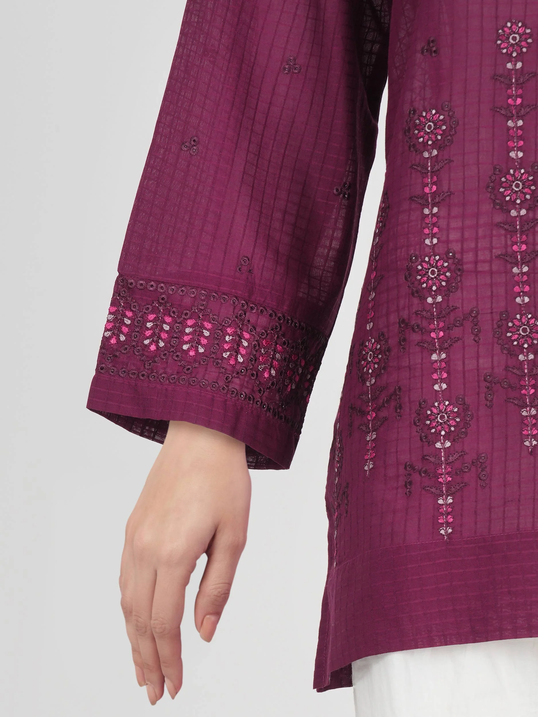Lawn Texture Kurti- Embroidered (Pret) - Image 5
