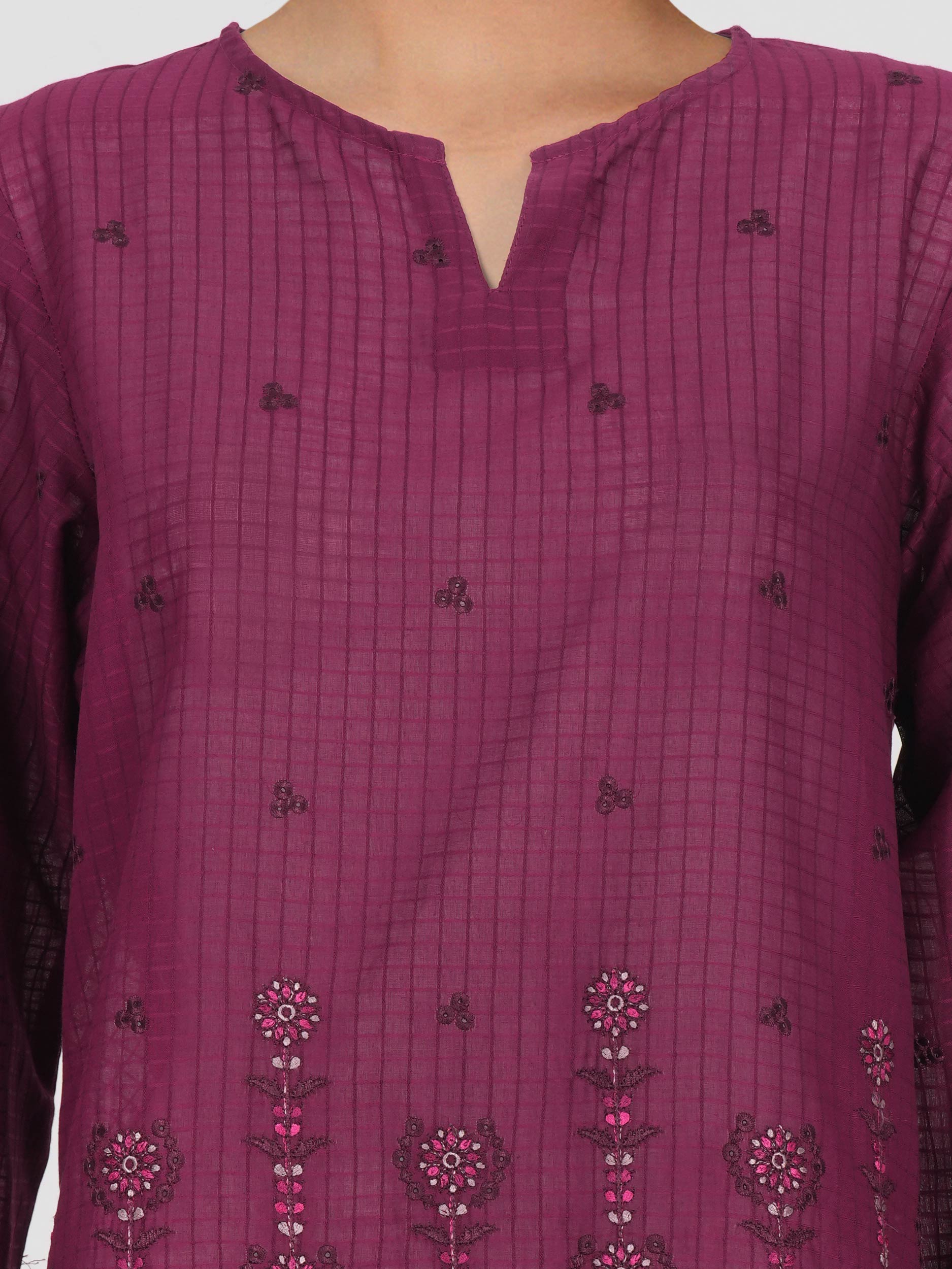 Lawn Texture Kurti- Embroidered (Pret) - Image 6