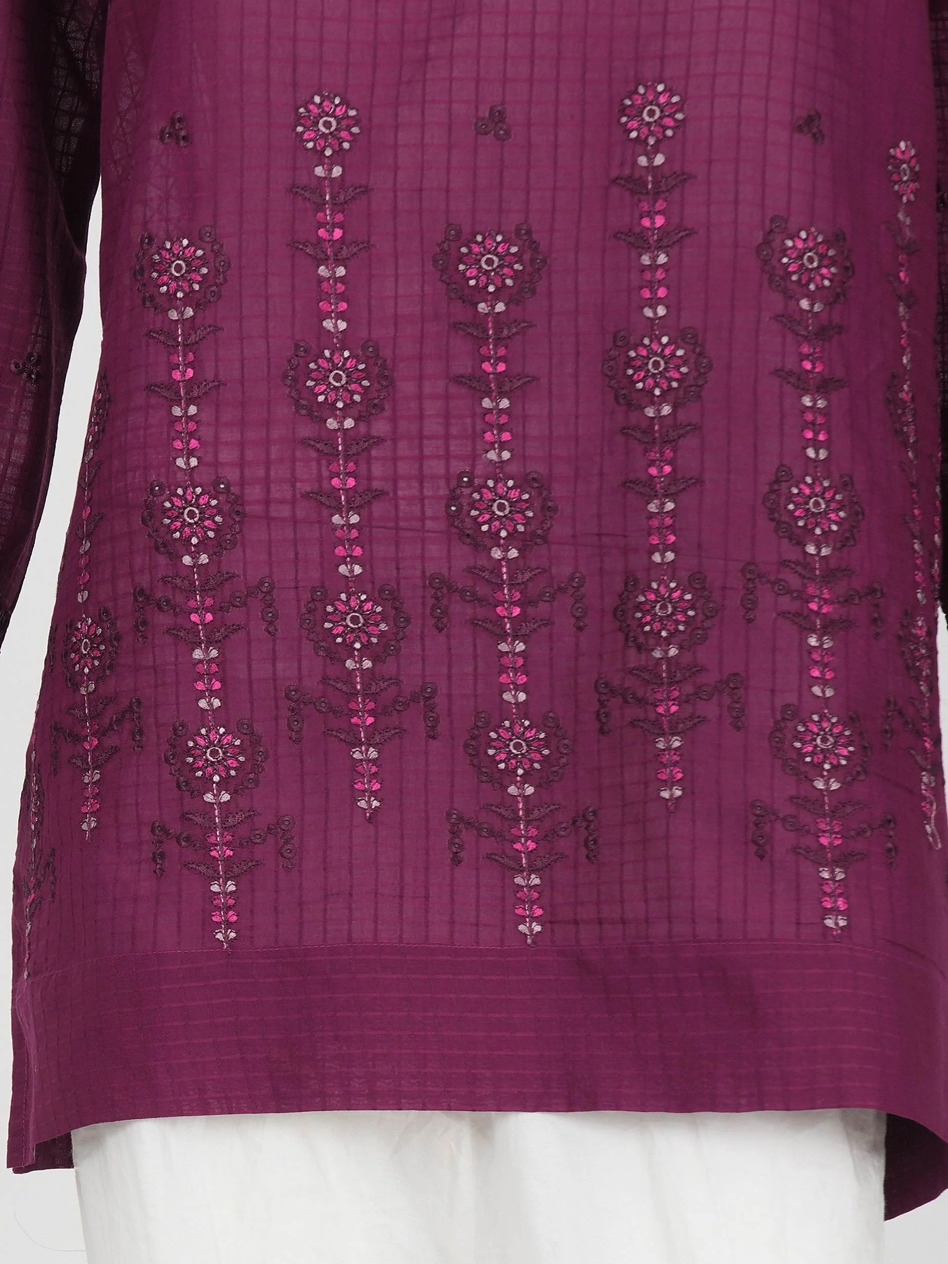 Lawn Texture Kurti- Embroidered (Pret) - Image 7