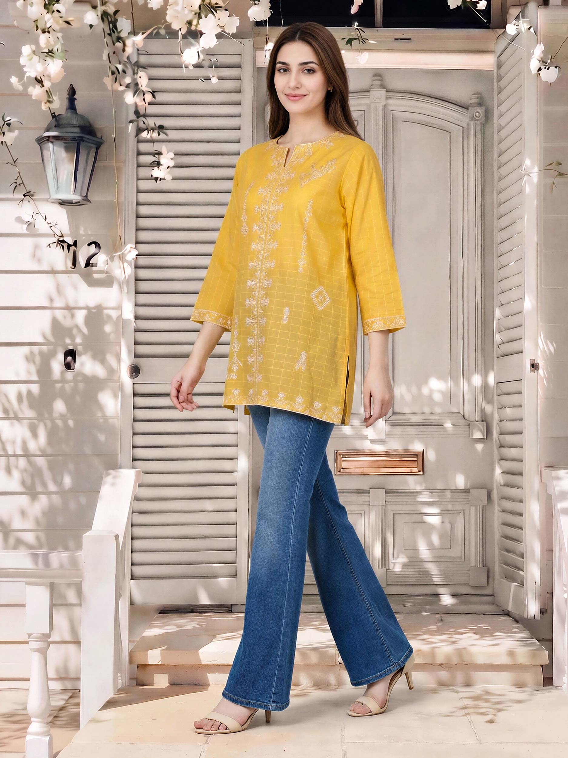 Lawn Texture Kurti- Embroidered (Pret) - Image 2