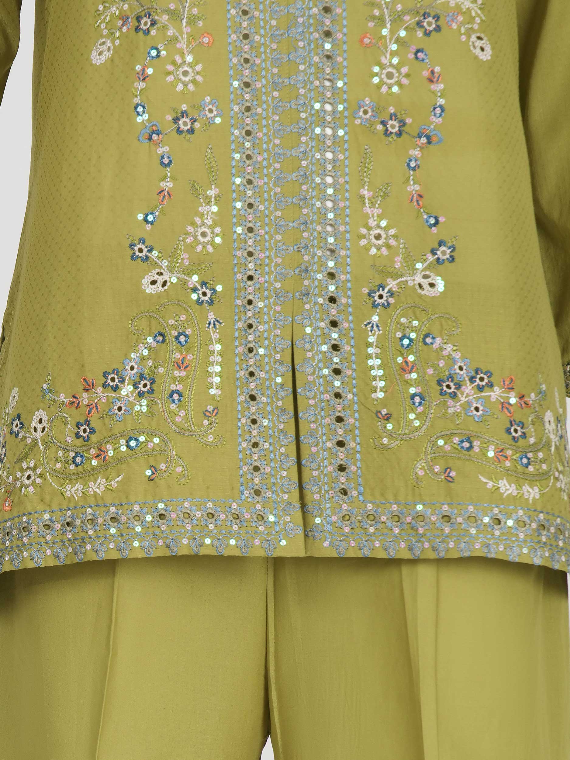 Dobby Co-ord Set- Embroidered - Image 4