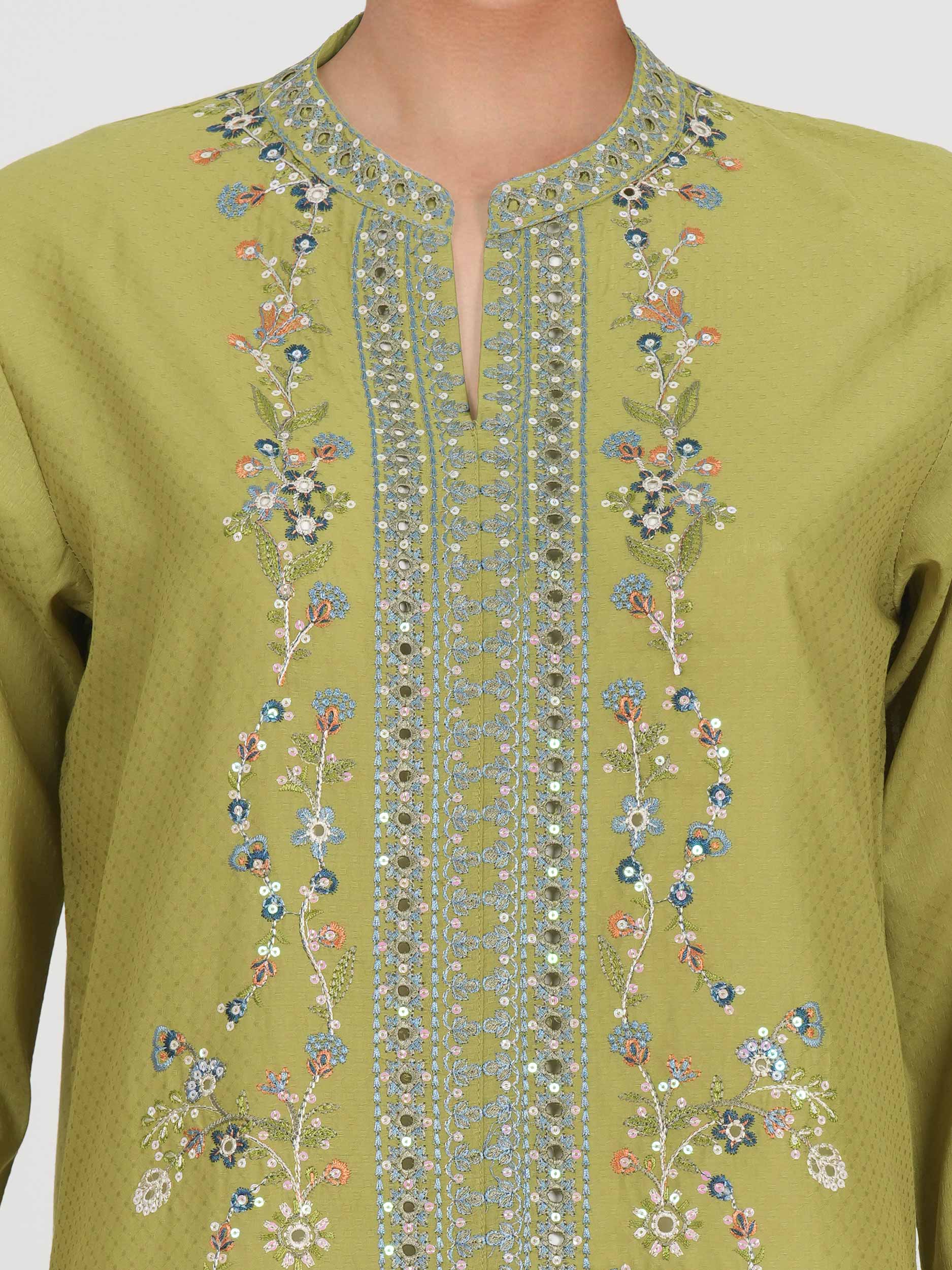 Dobby Co-ord Set- Embroidered - Image 5