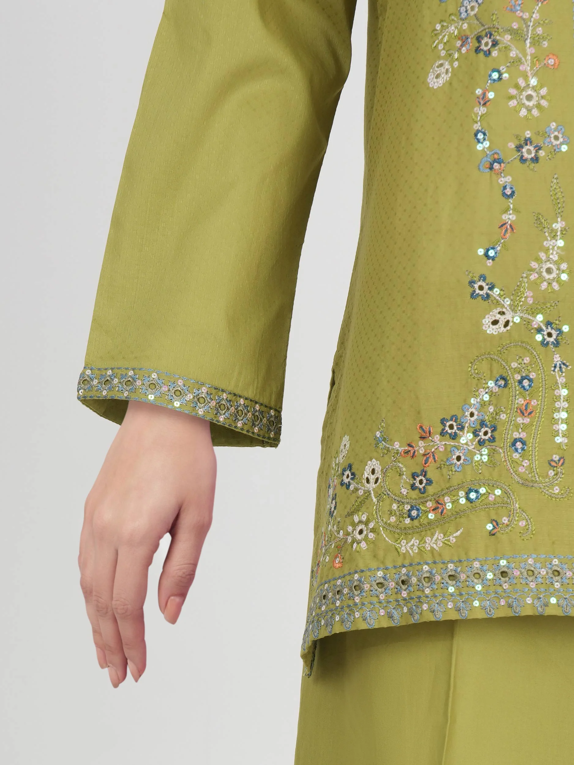 Dobby Co-ord Set- Embroidered - Image 6