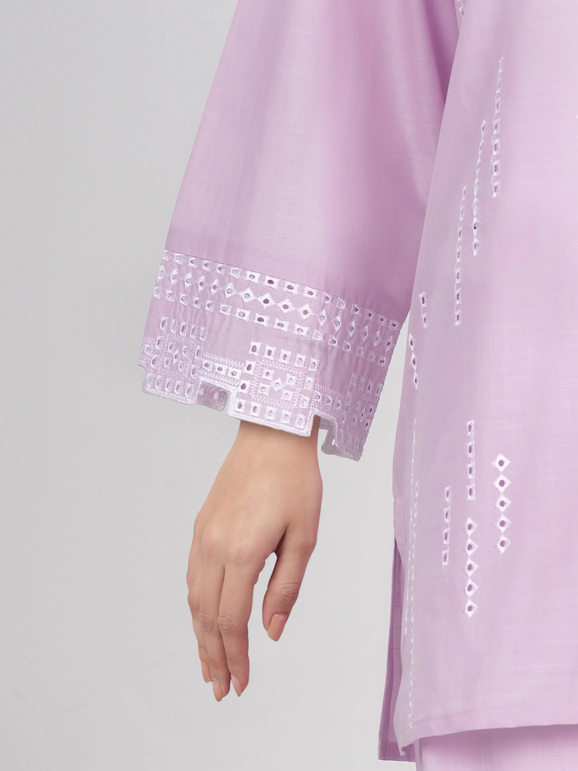 Lawn Slub Co-ord Set- Embroidered - Image 5
