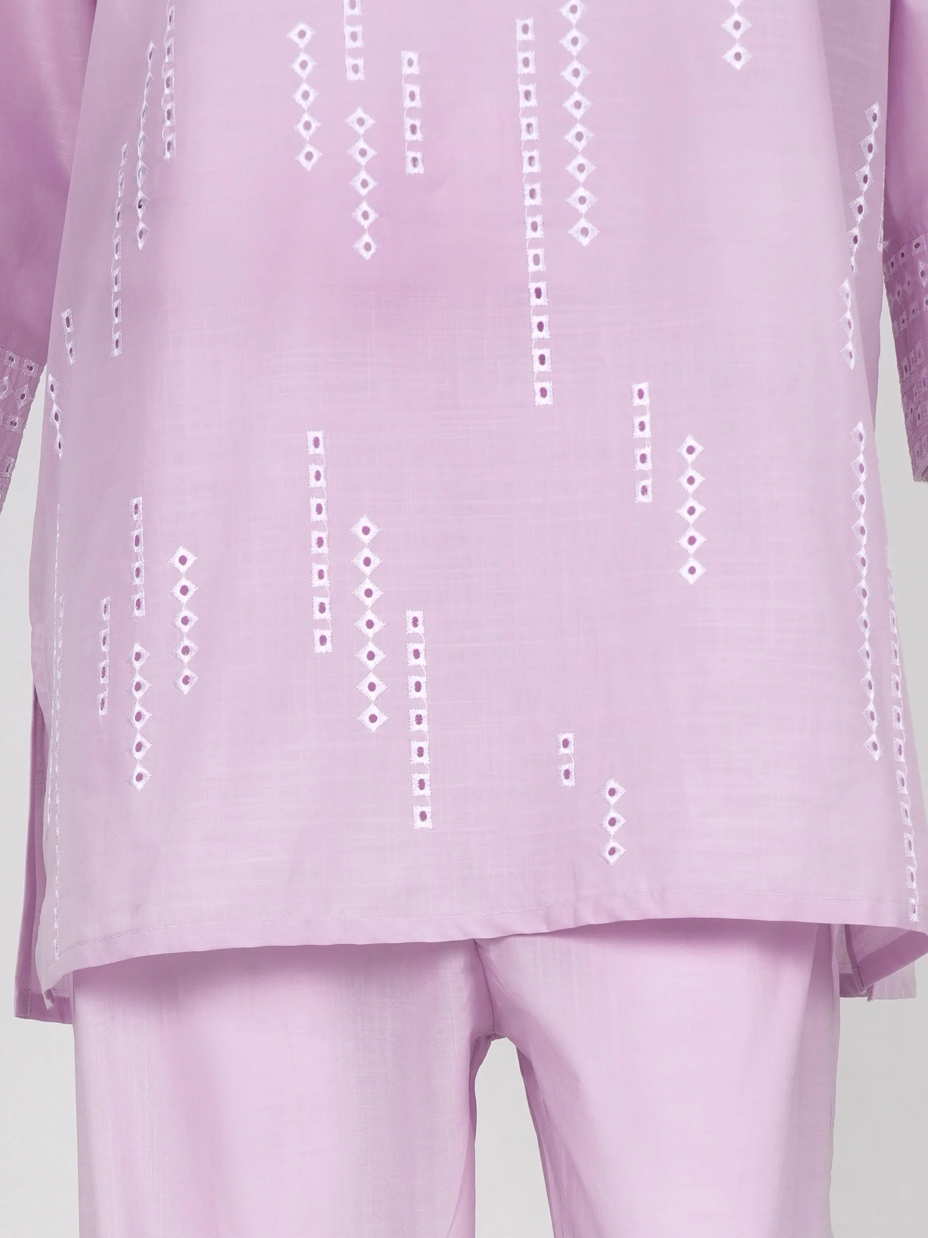 Lawn Slub Co-ord Set- Embroidered - Image 6