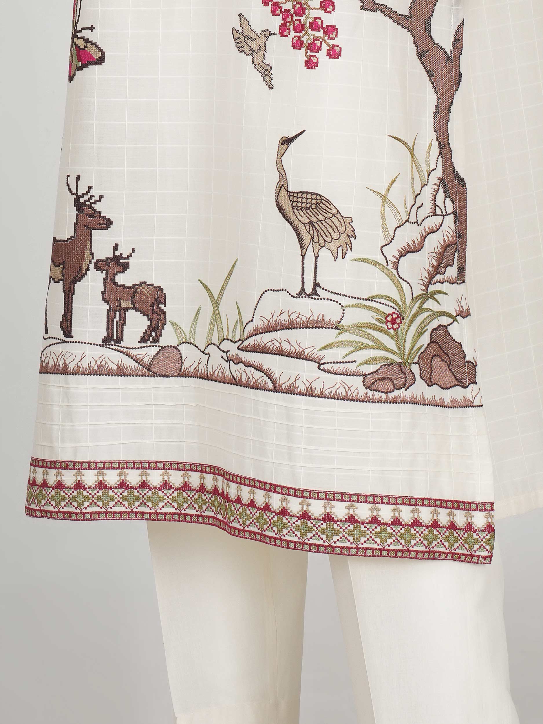 2 Piece Lawn Texture Suit- Embroidered (Pret) - Image 6
