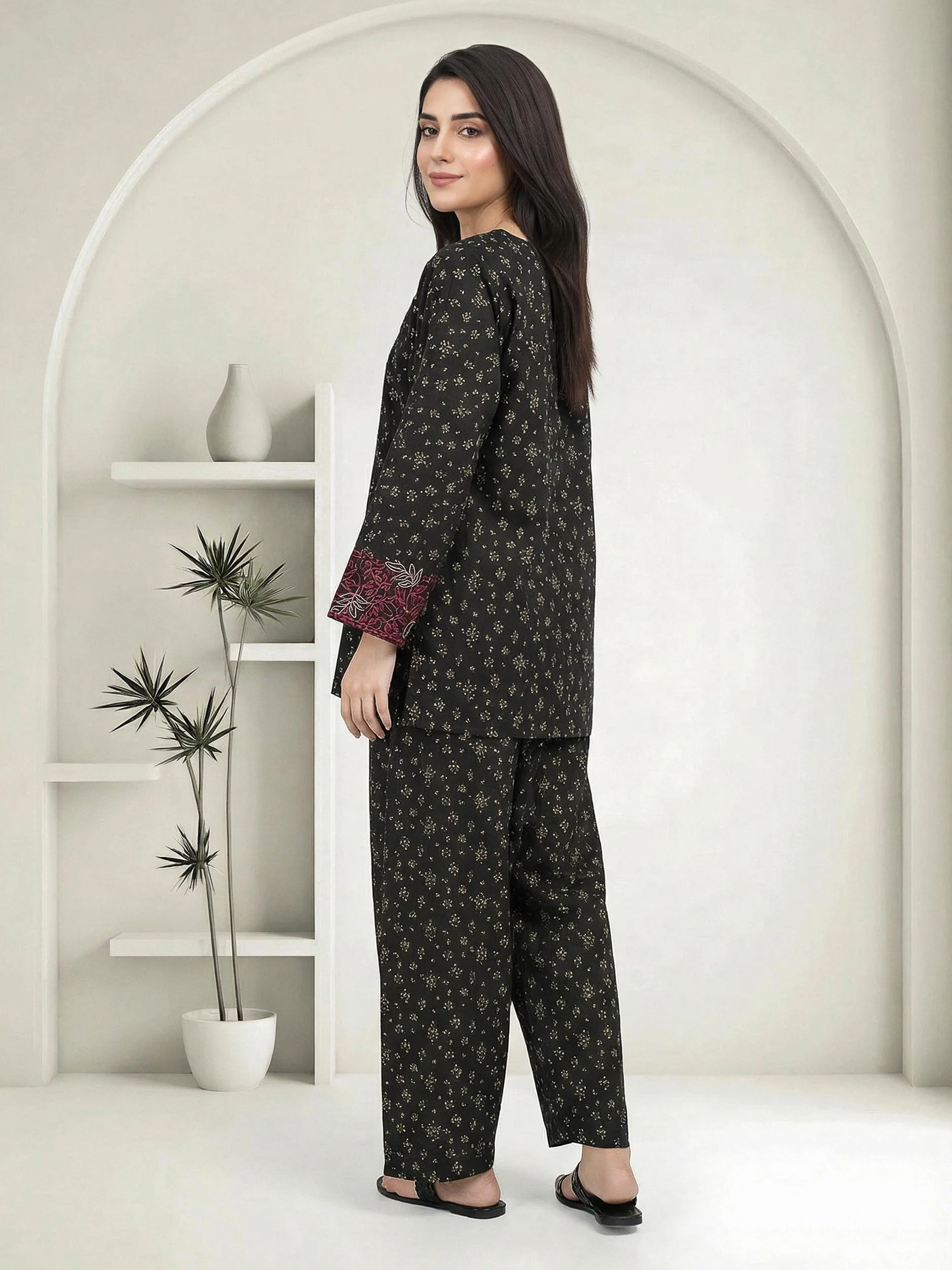 Silk Co-ord Set- Embroidered - Image 3