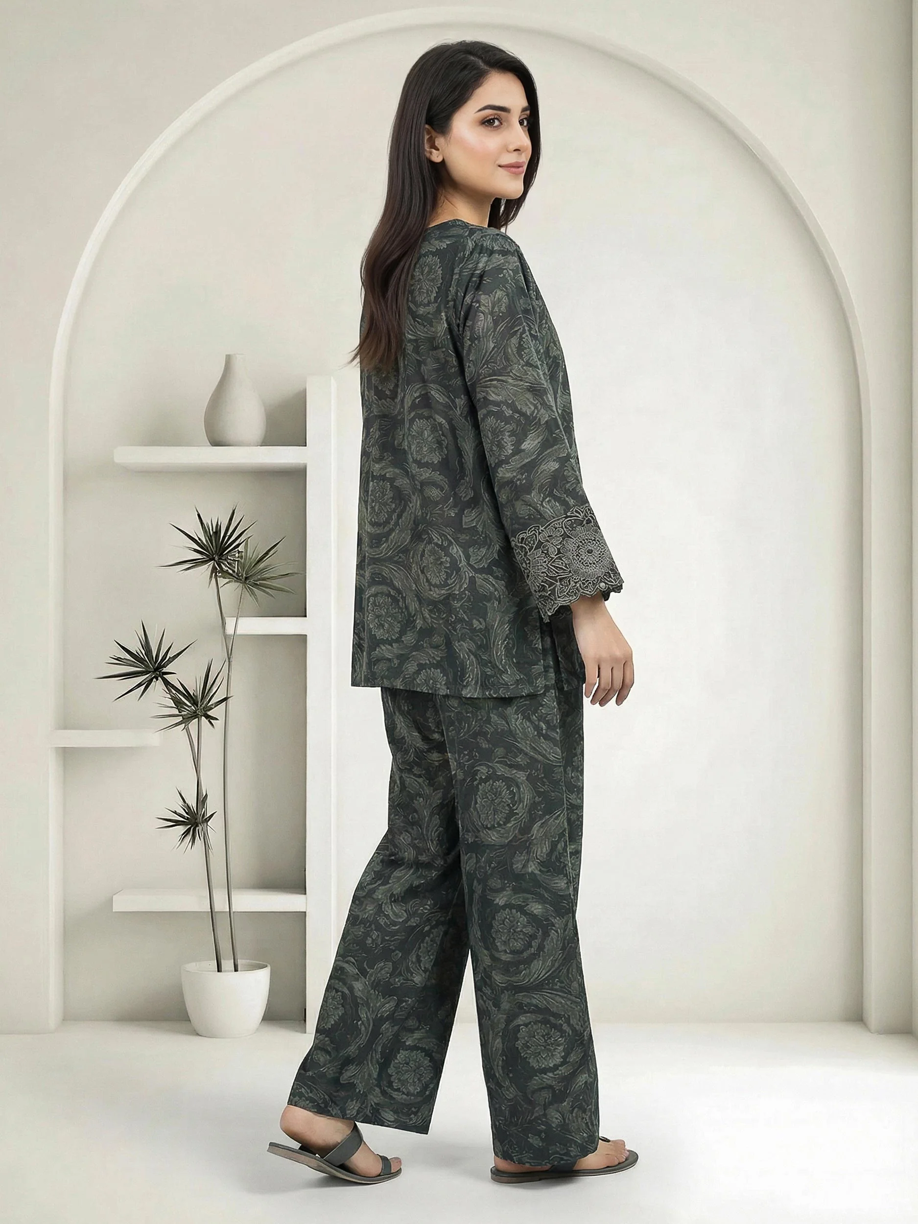 Silk Co ord set- Embroidered - Image 3