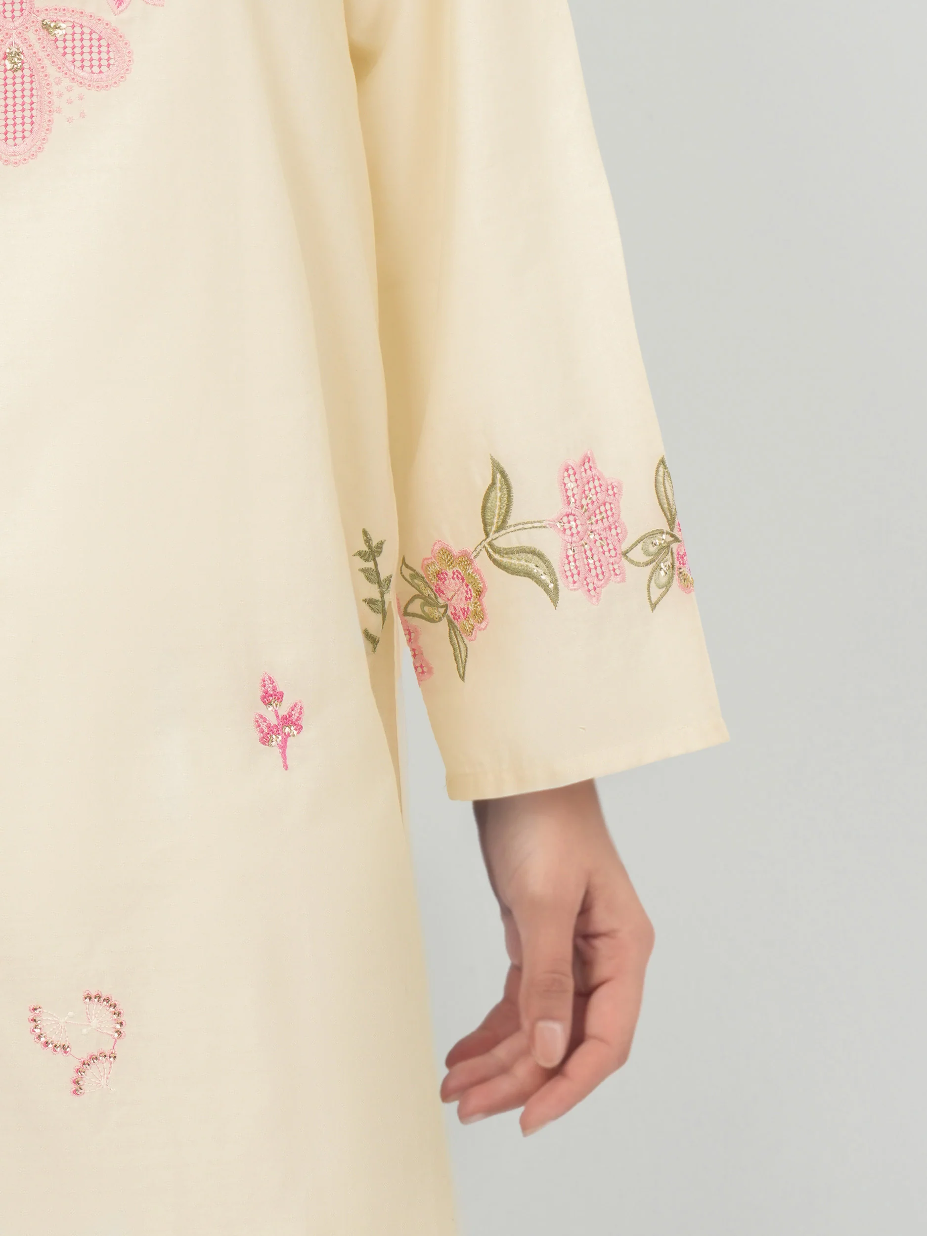 2 Piece Dobby Jacquard Suit- Embroidered (Pret) - Image 5