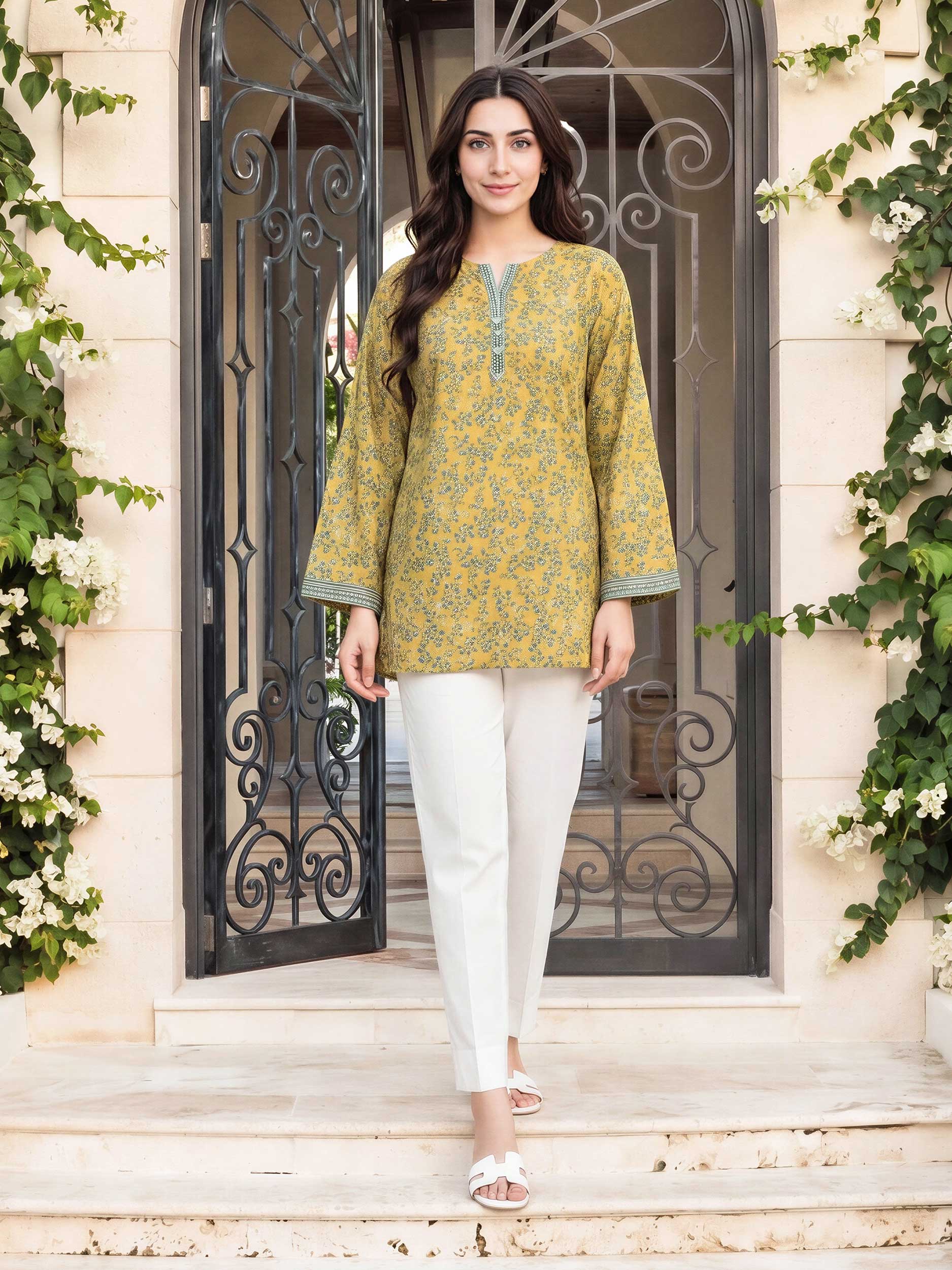 Lawn Texture Kurti- Embroidered (Pret) - Image 2