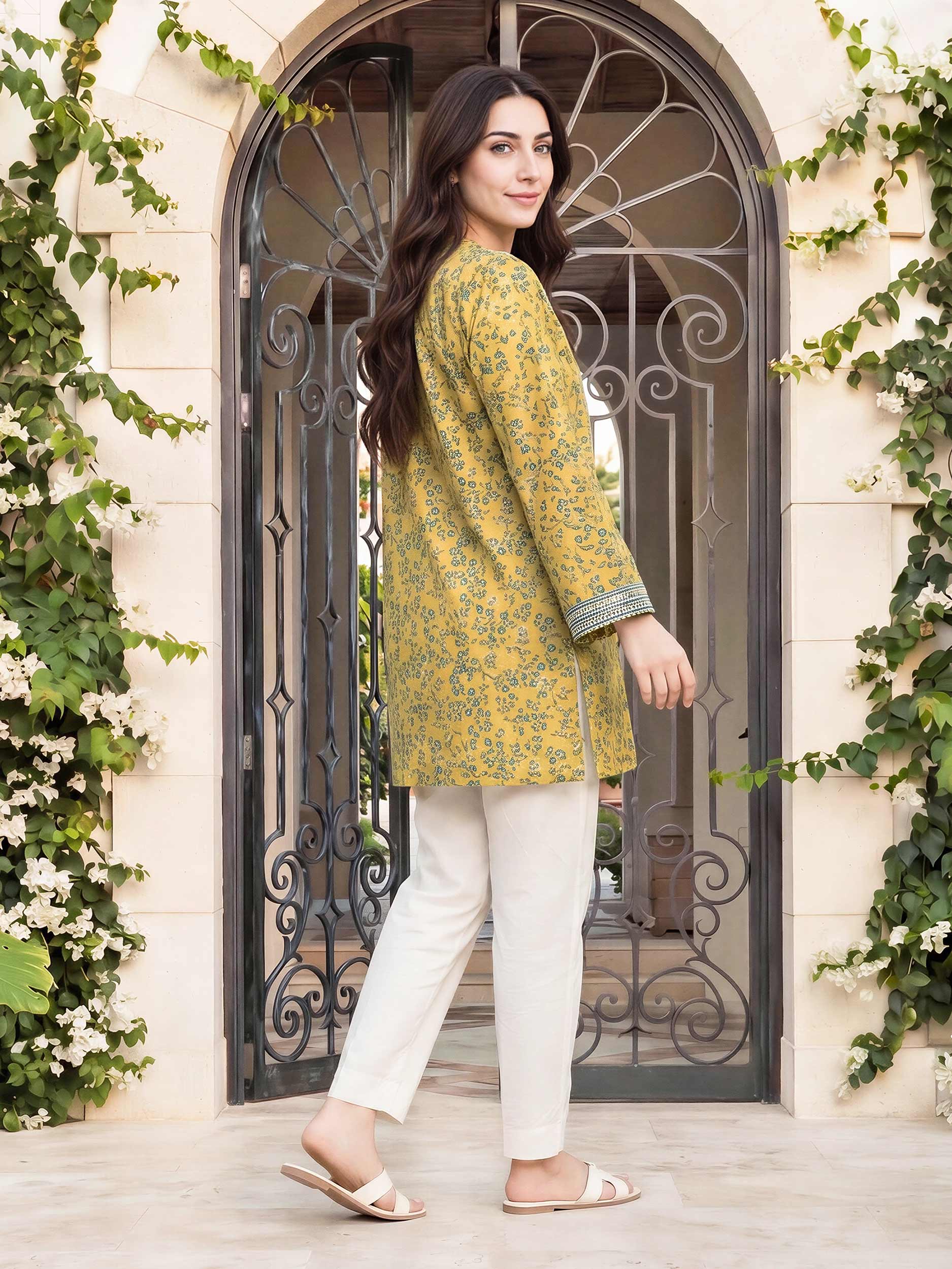 Lawn Texture Kurti- Embroidered (Pret) - Image 3