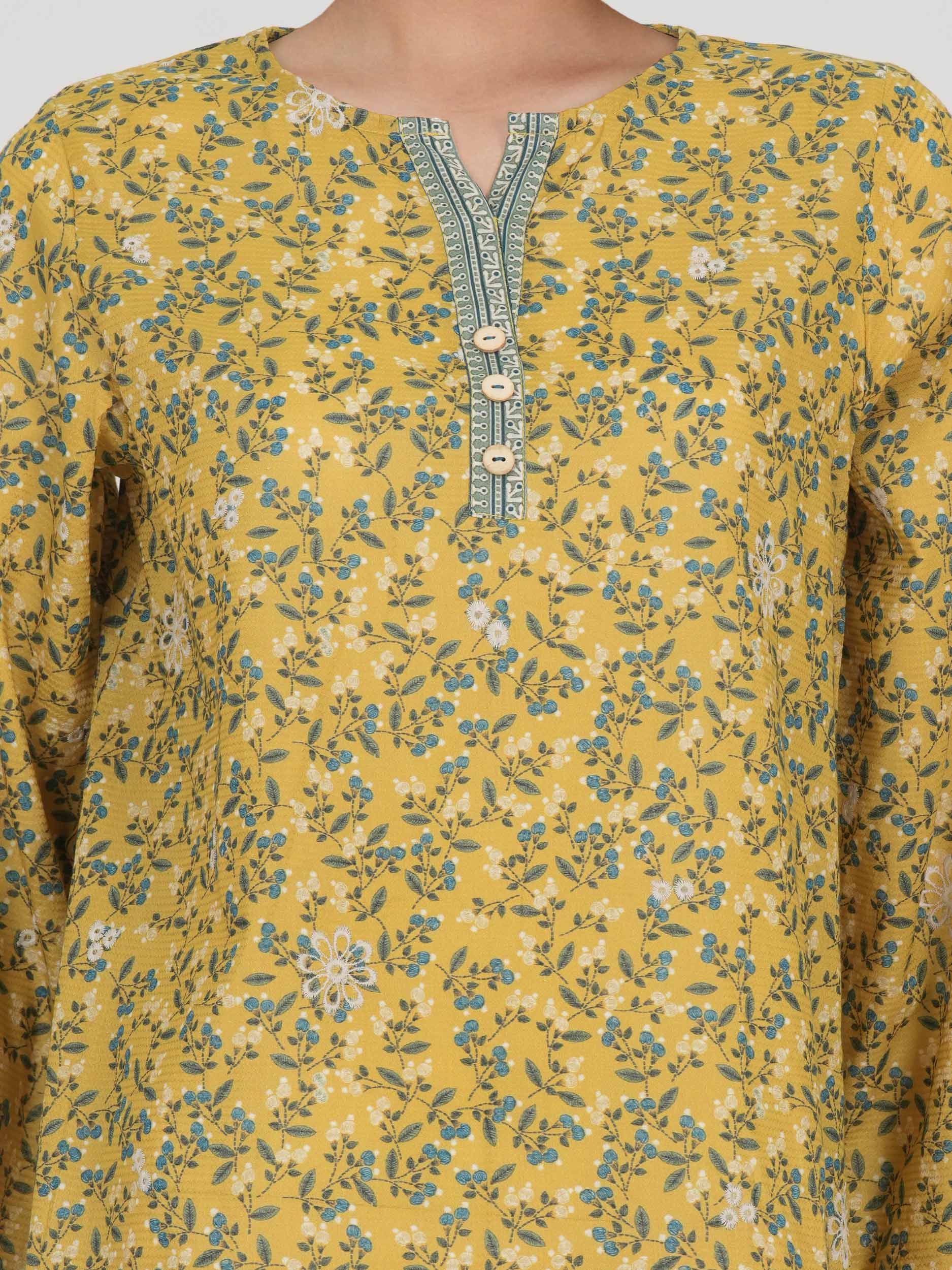 Lawn Texture Kurti- Embroidered (Pret) - Image 5