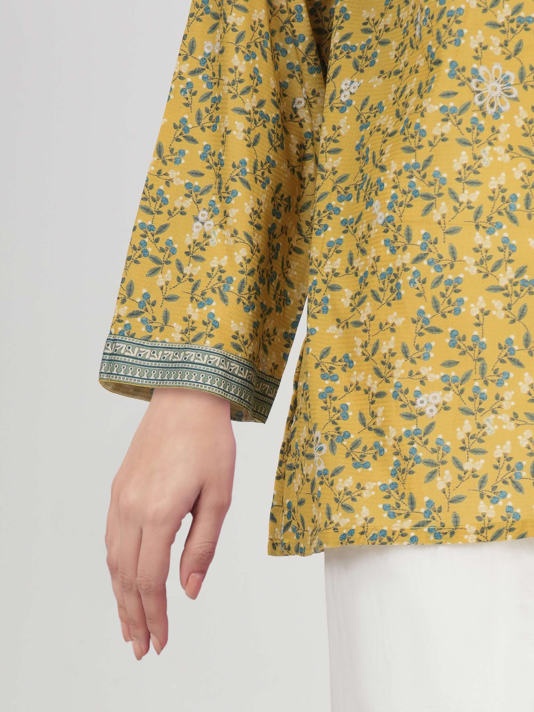 Lawn Texture Kurti- Embroidered (Pret) - Image 6