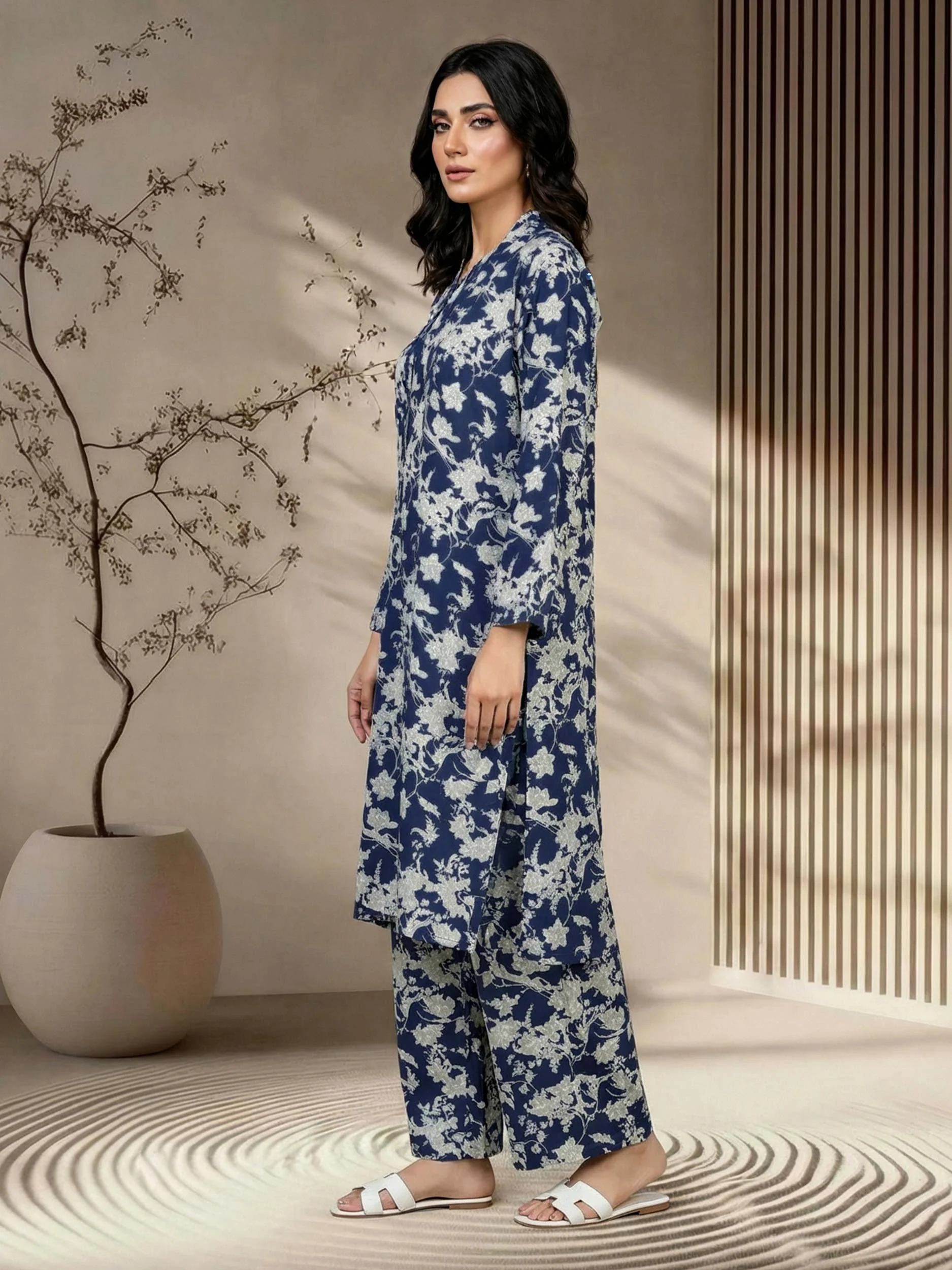 2 Piece Silk Suit (Pret) - Image 3