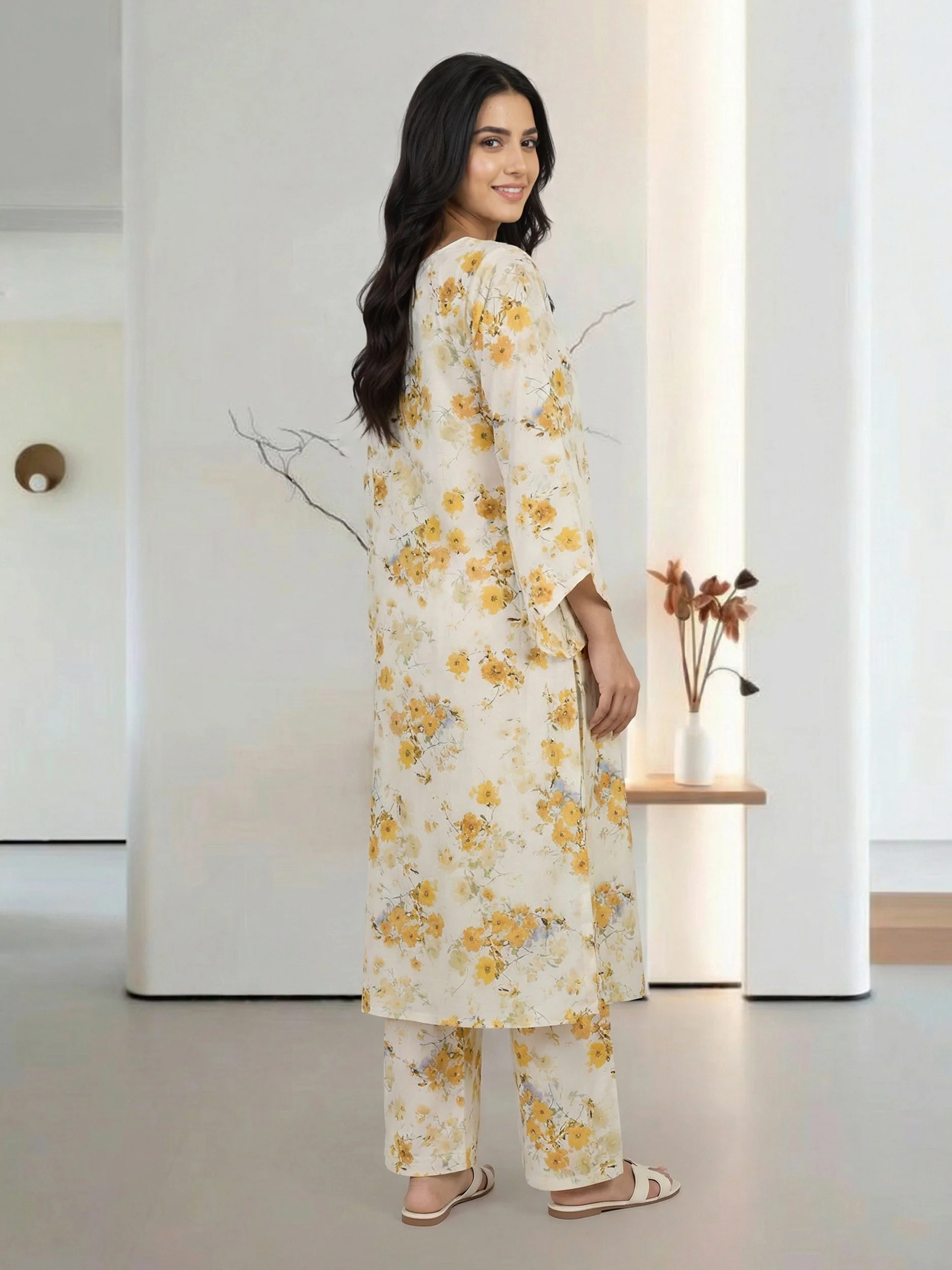 2 Piece Silk Suit (Pret) - Image 2