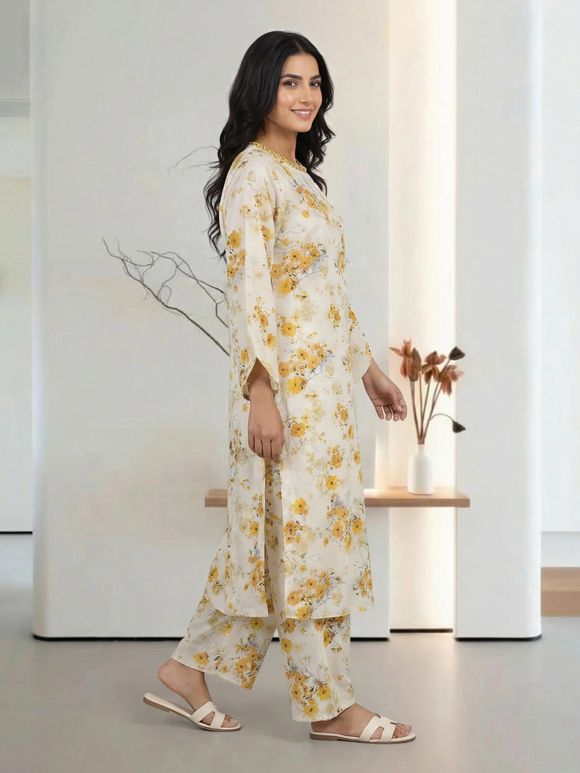 2 Piece Silk Suit (Pret) - Image 3