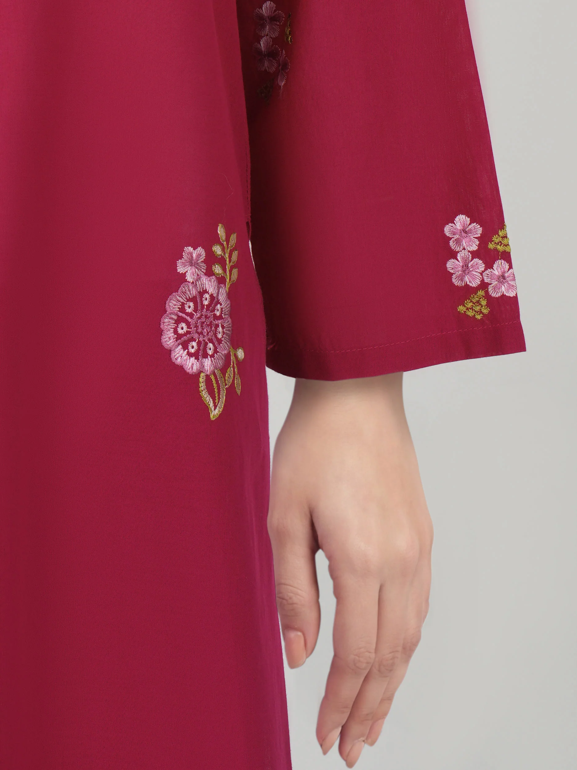 2 Piece Cambric Suit- Embroidered (Pret) - Image 5