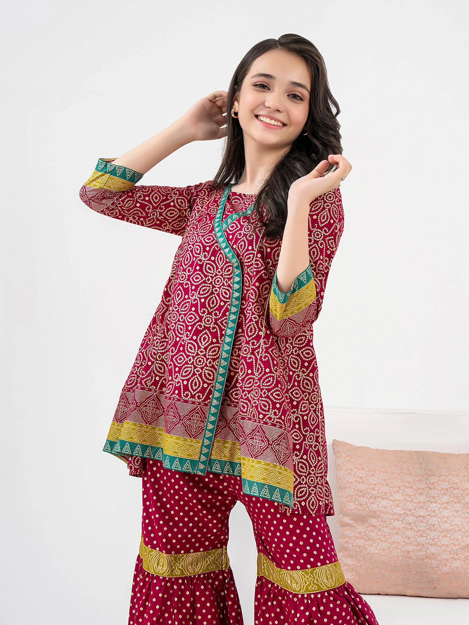 2 Piece Lawn Suit-Paste Print - Image 2
