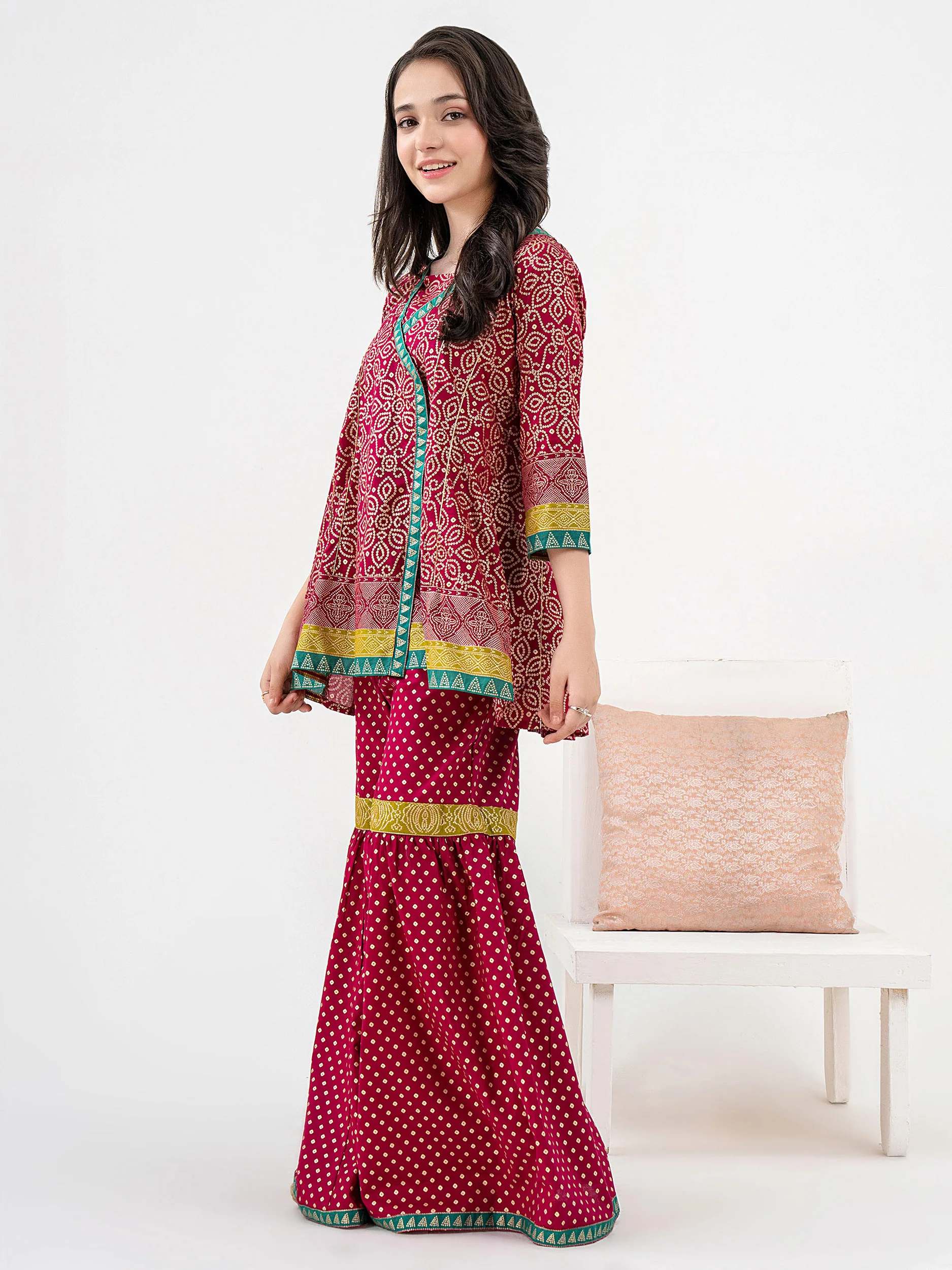 2 Piece Lawn Suit-Paste Print - Image 3
