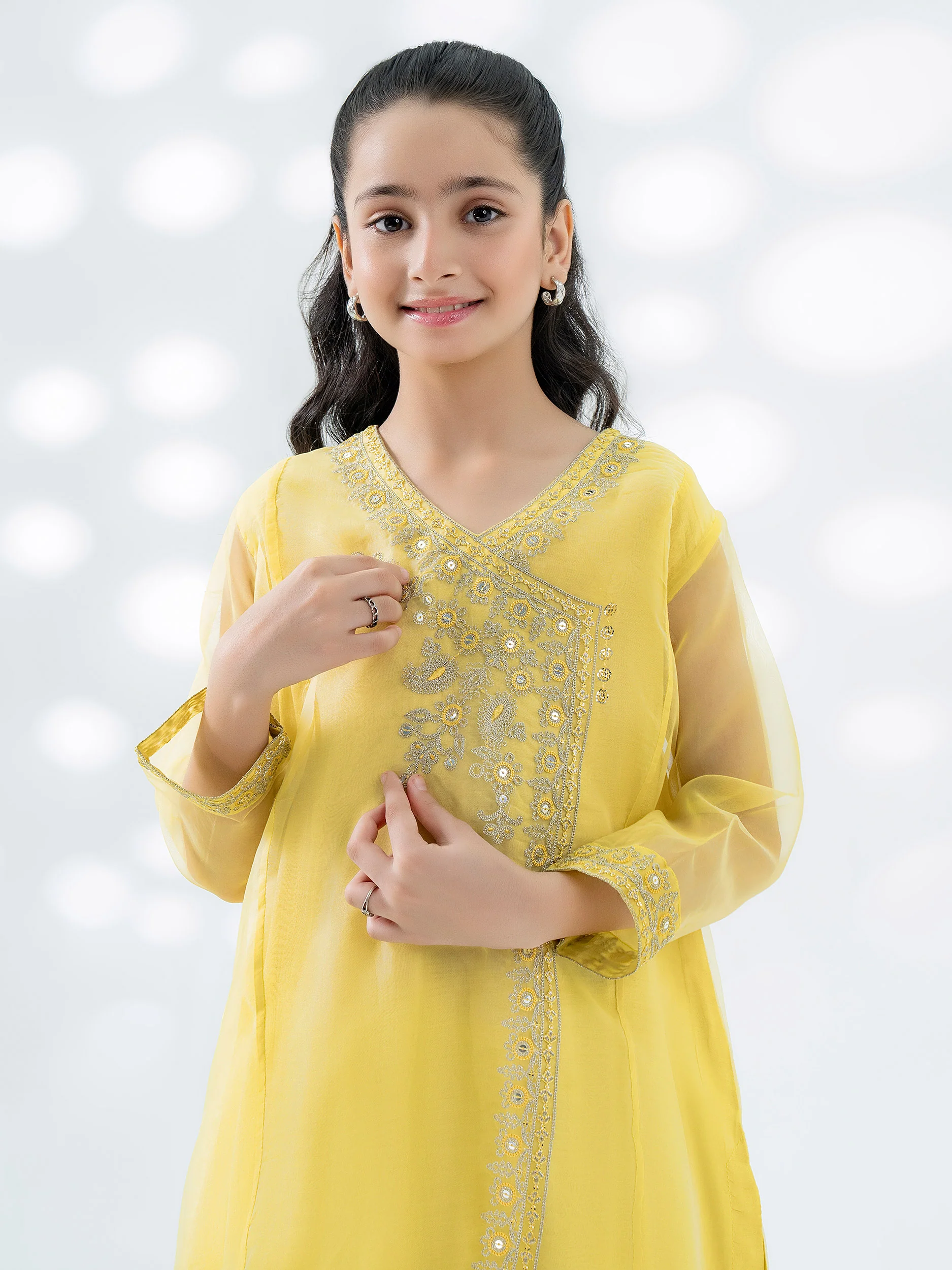 2 Piece Organza Suit-Embroidered - Image 2