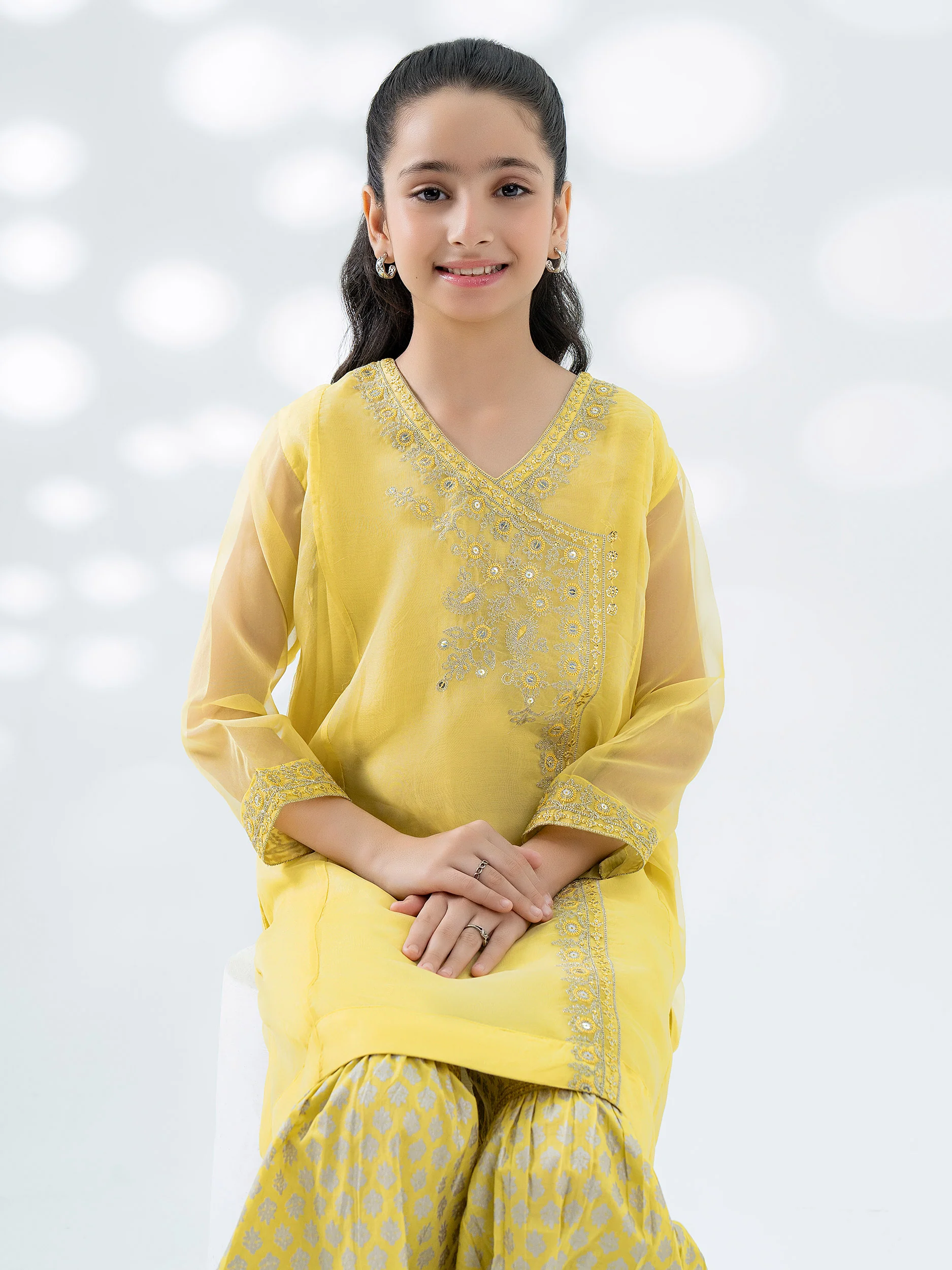 2 Piece Organza Suit-Embroidered - Image 4