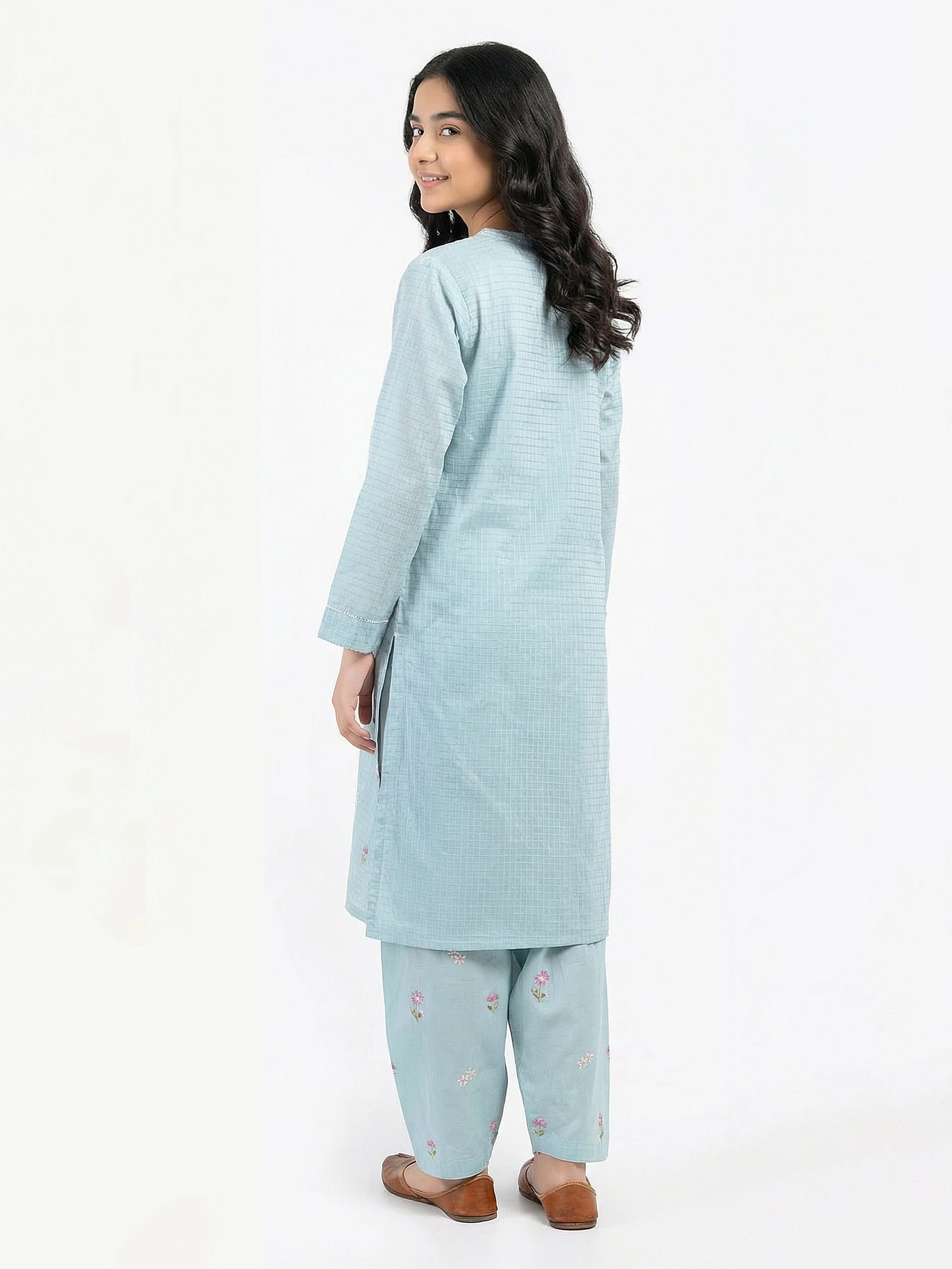 2 Piece Lawn Texture Suit- Embroidered (Pret) - Image 2