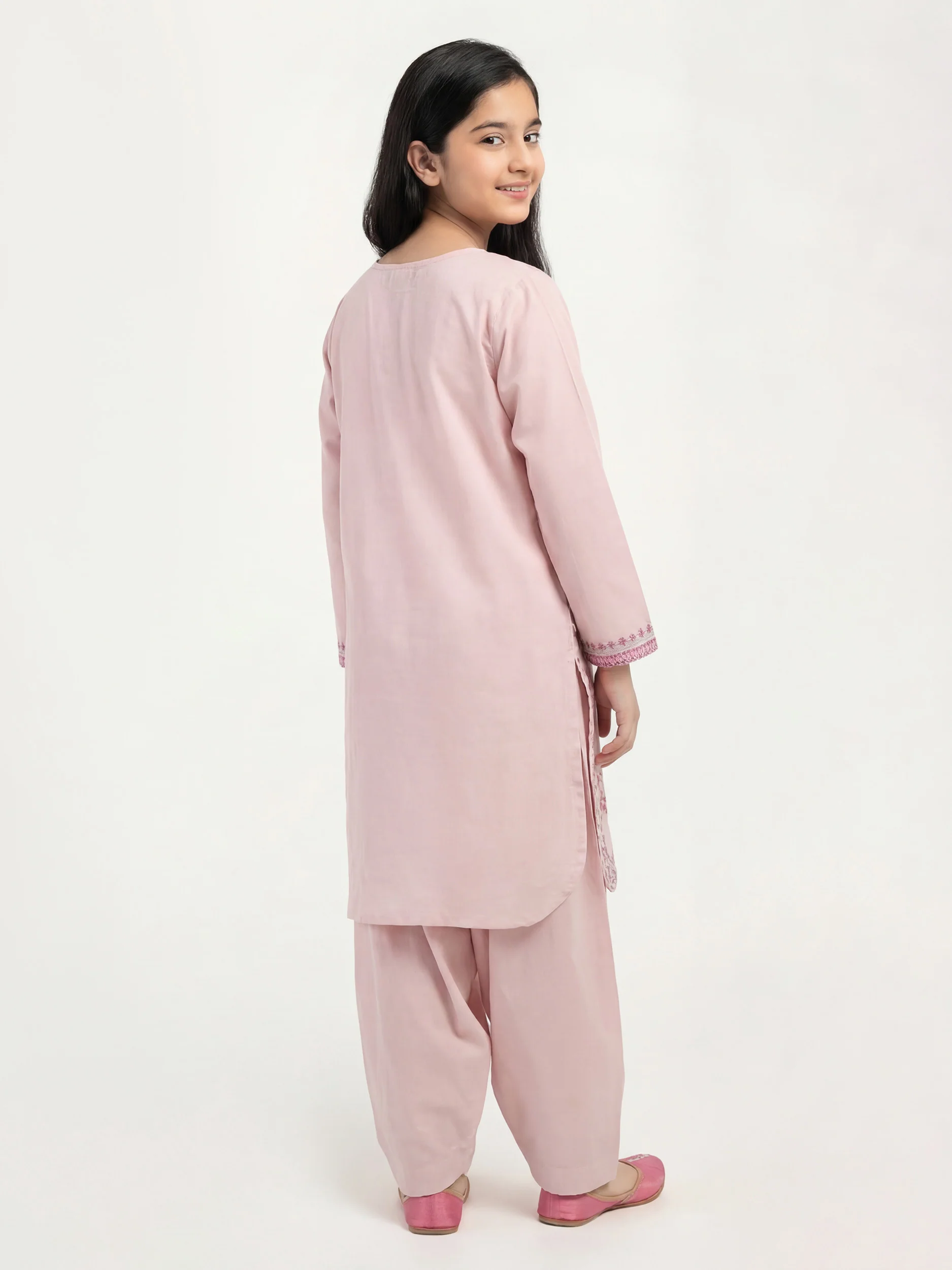 2 Piece Dobby Suit- Embroidered (Pret) - Image 2