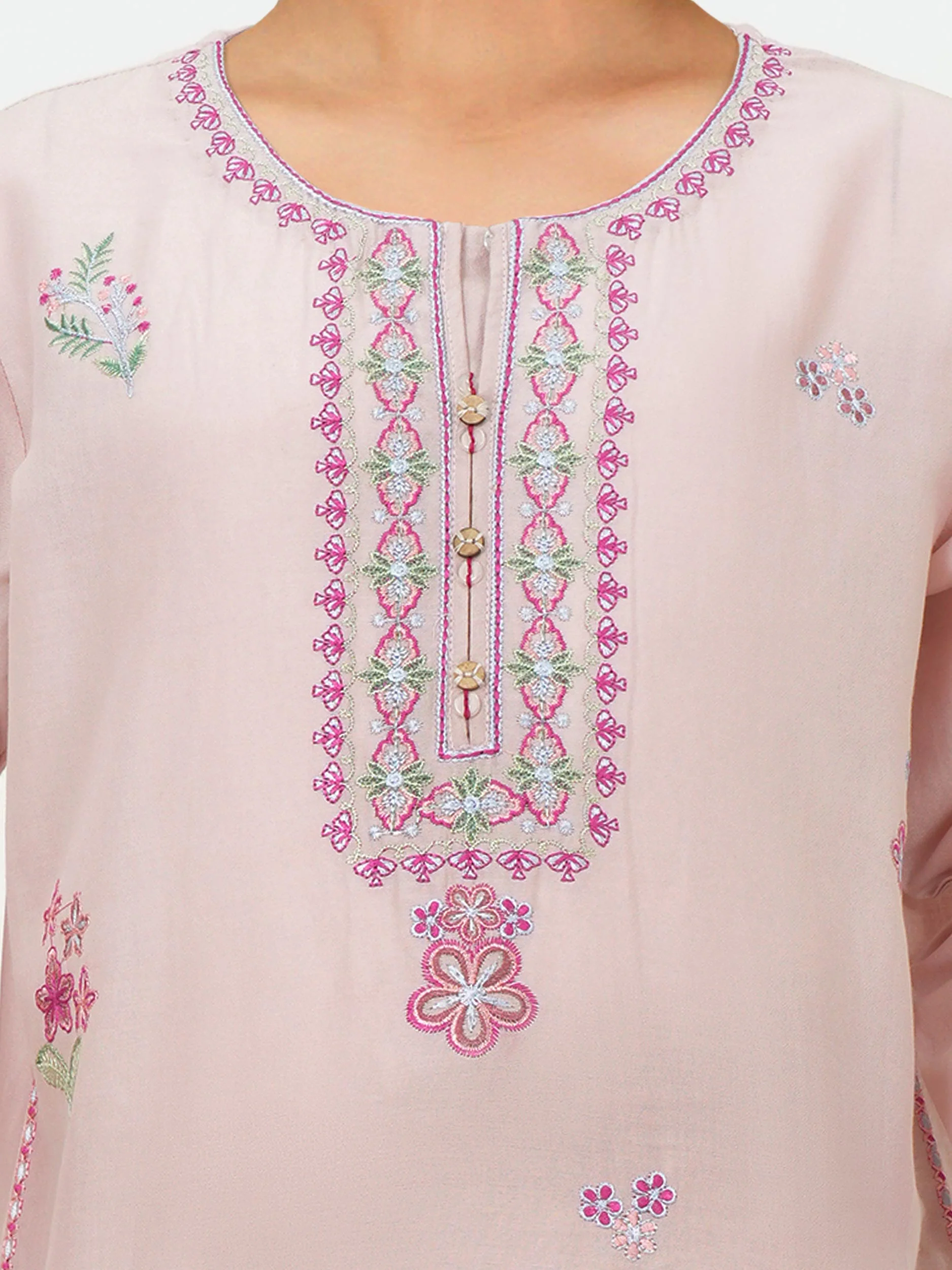 2 Piece Dobby Suit- Embroidered (Pret) - Image 3