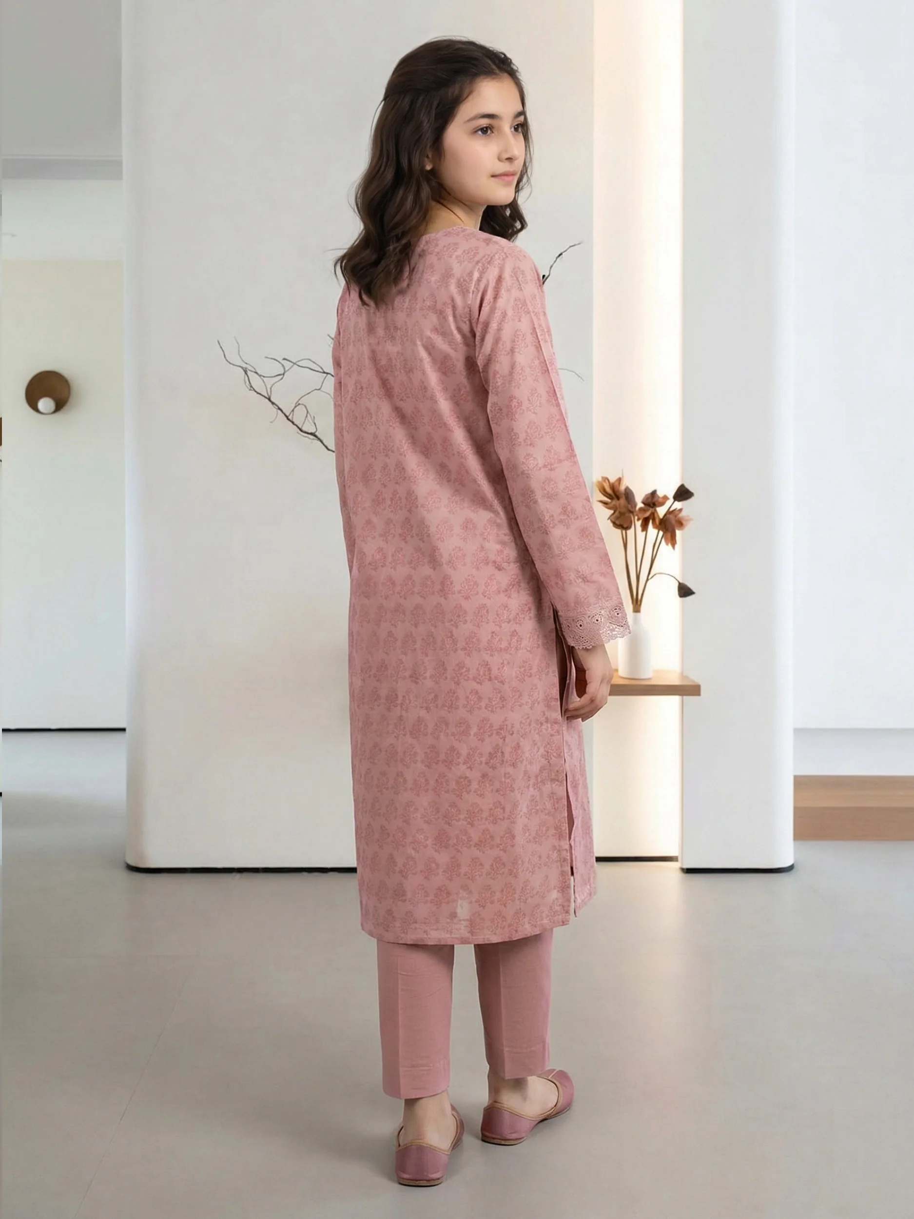 2 Piece Self Jacquard Suit- Embroidered (Pret) - Image 3