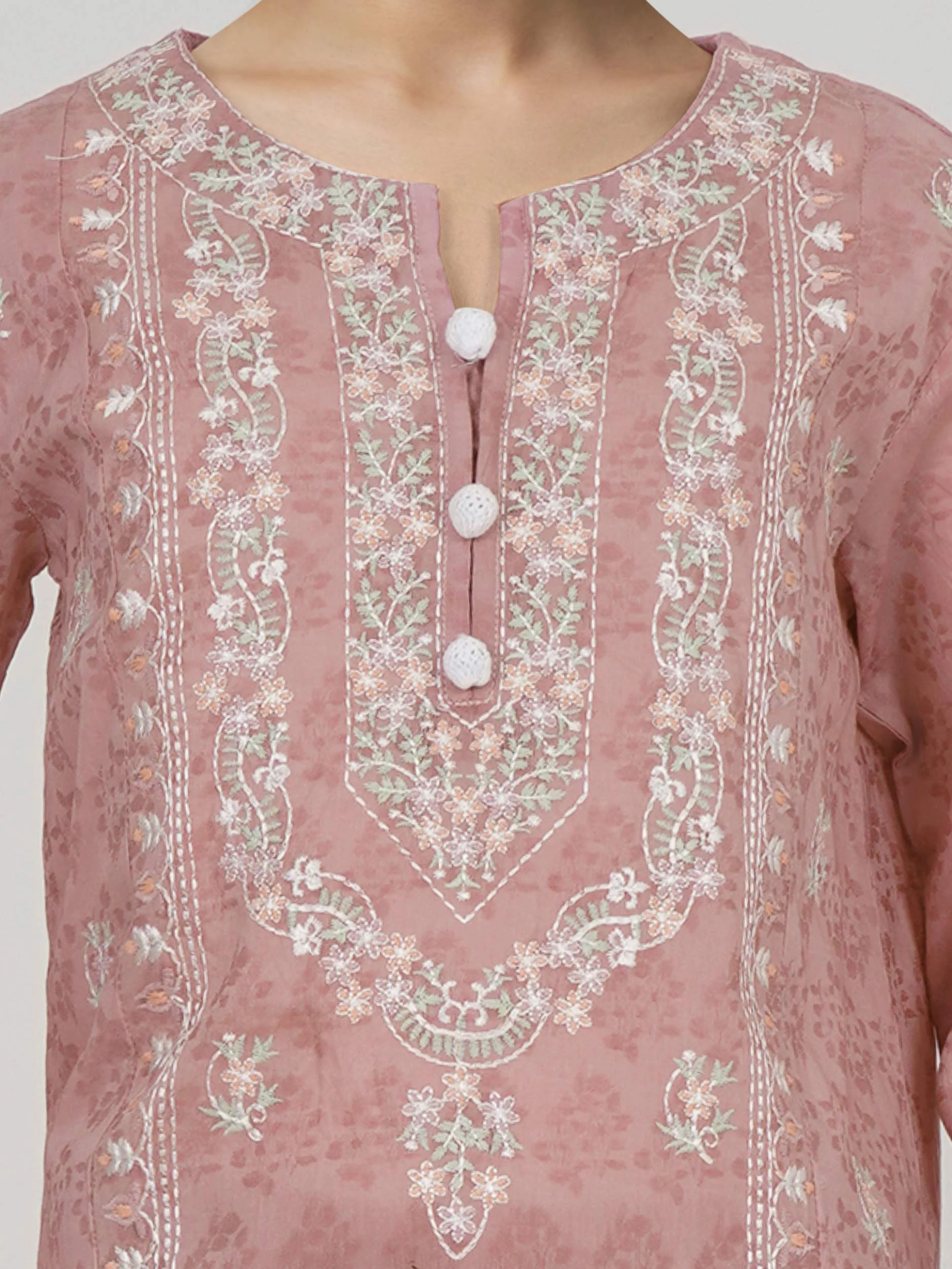 2 Piece Self Jacquard Suit- Embroidered (Pret) - Image 4