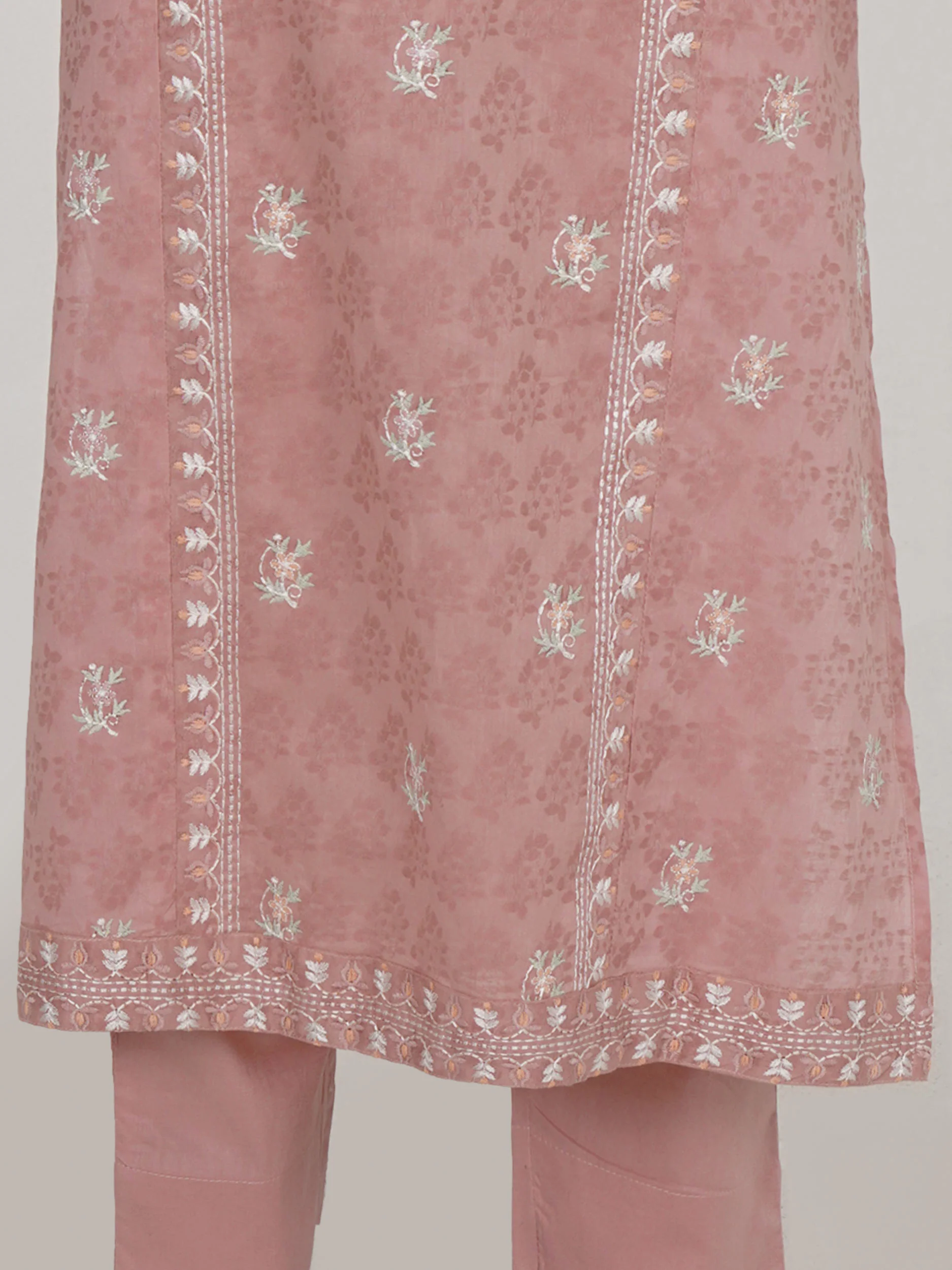 2 Piece Self Jacquard Suit- Embroidered (Pret) - Image 5