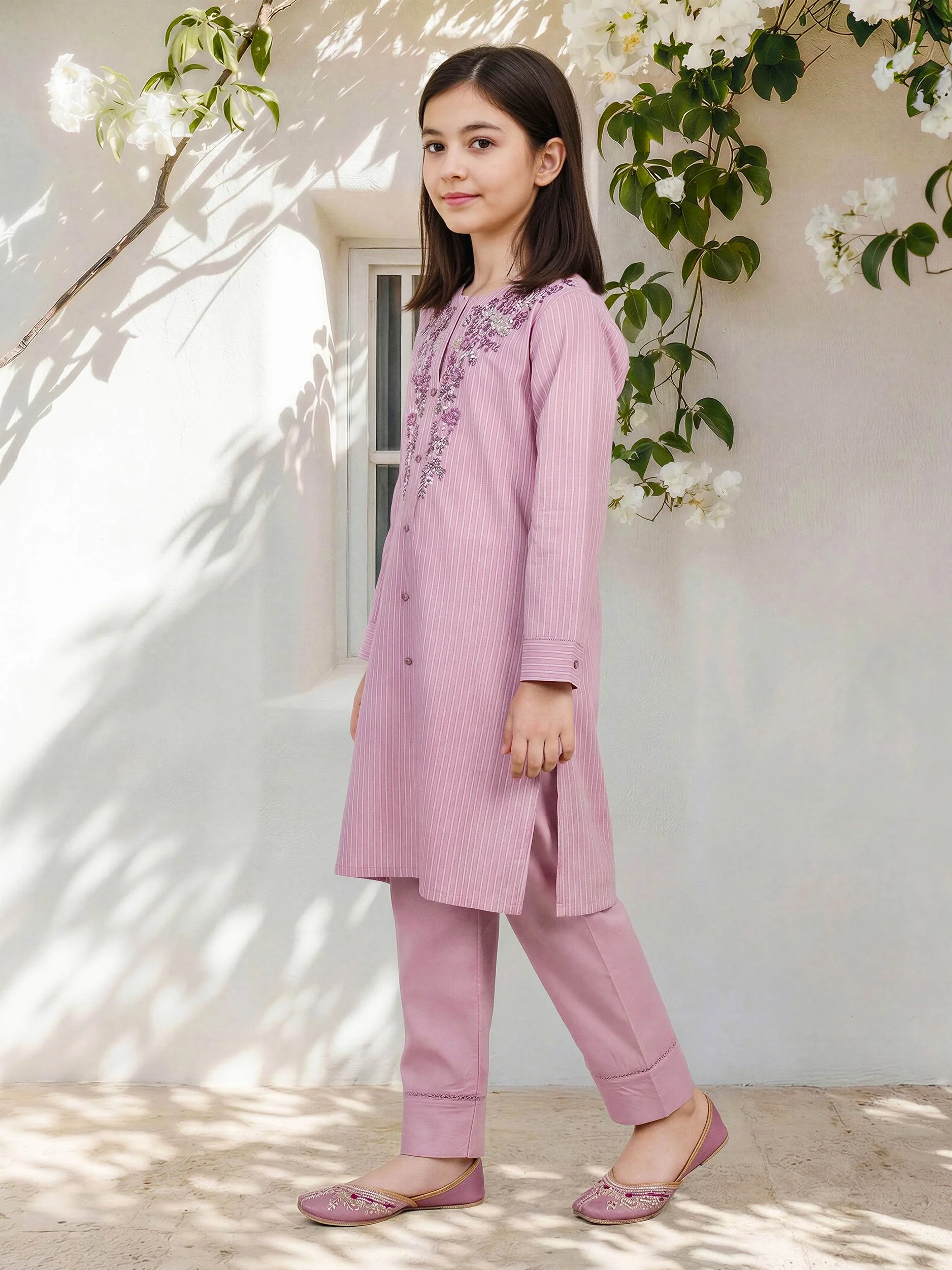 2 Piece Yarn Dyed Suit- Embroidered (Pret) - Image 2