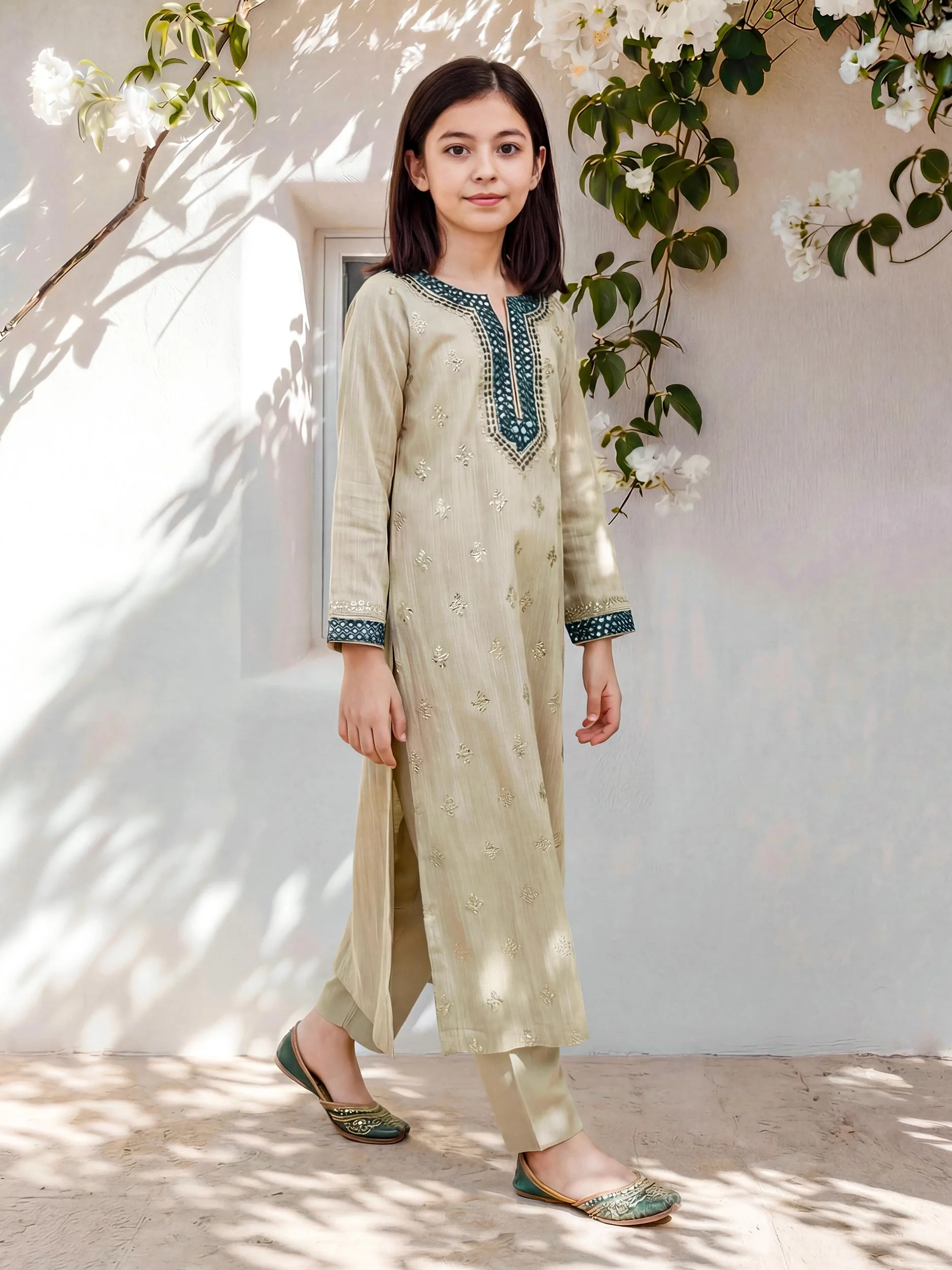 2 Piece Lawn Zari Suit- Embroidered (Pret) - Image 2