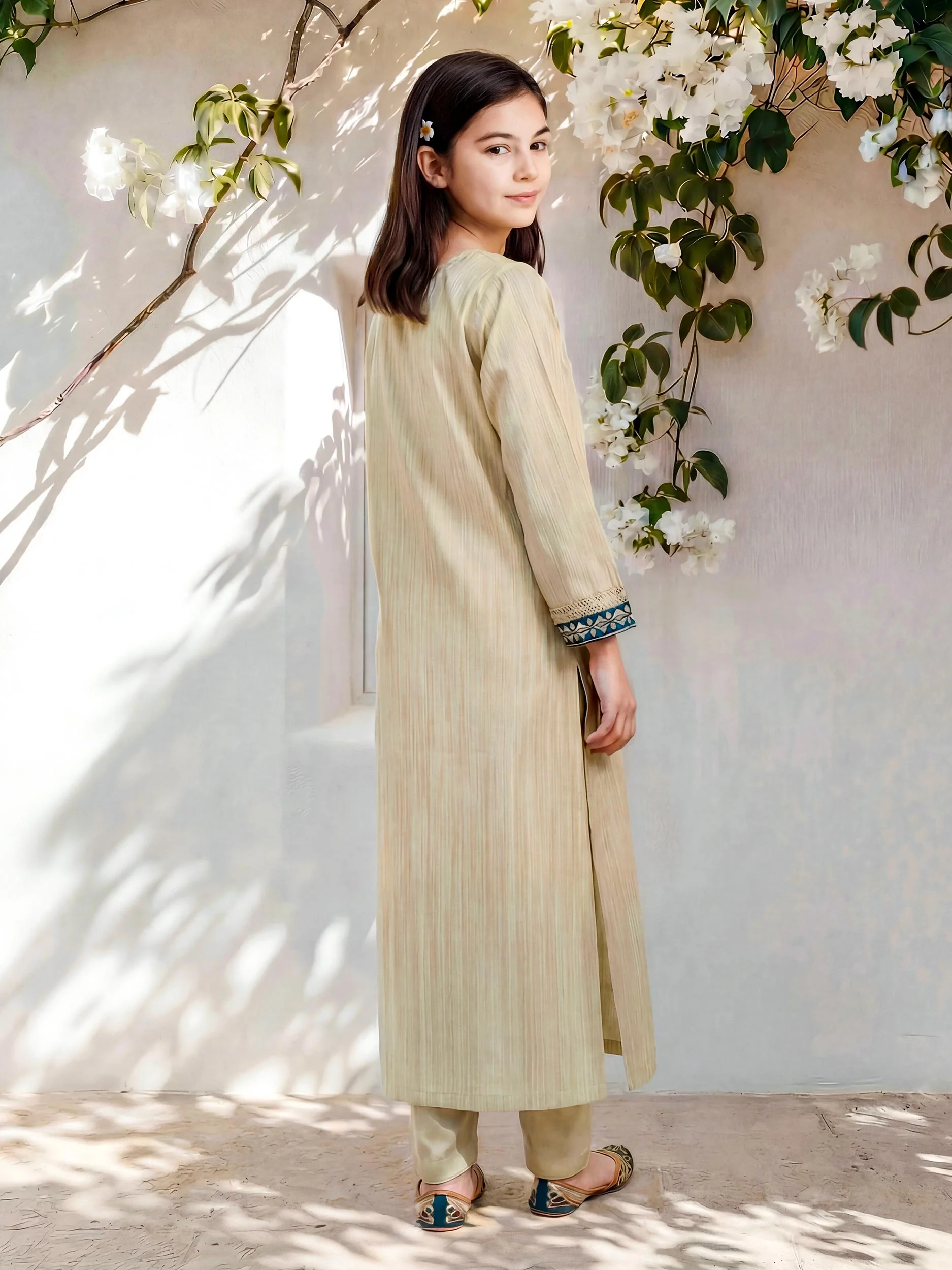 2 Piece Lawn Zari Suit- Embroidered (Pret) - Image 3
