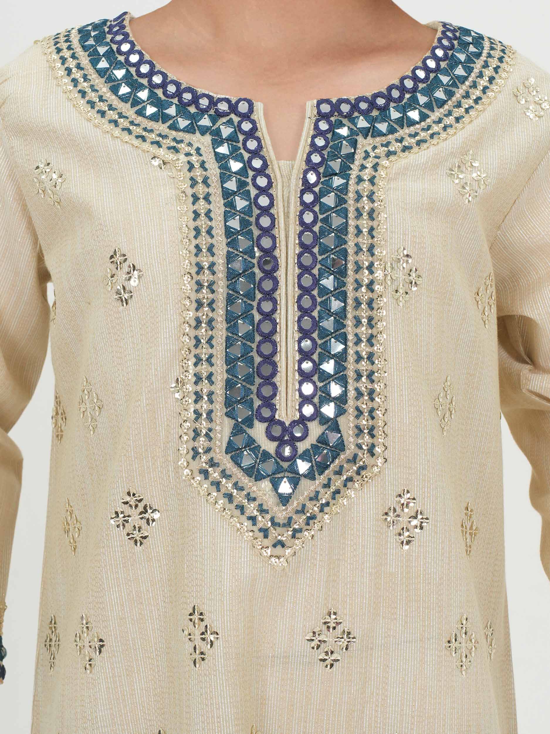 2 Piece Lawn Zari Suit- Embroidered (Pret) - Image 4