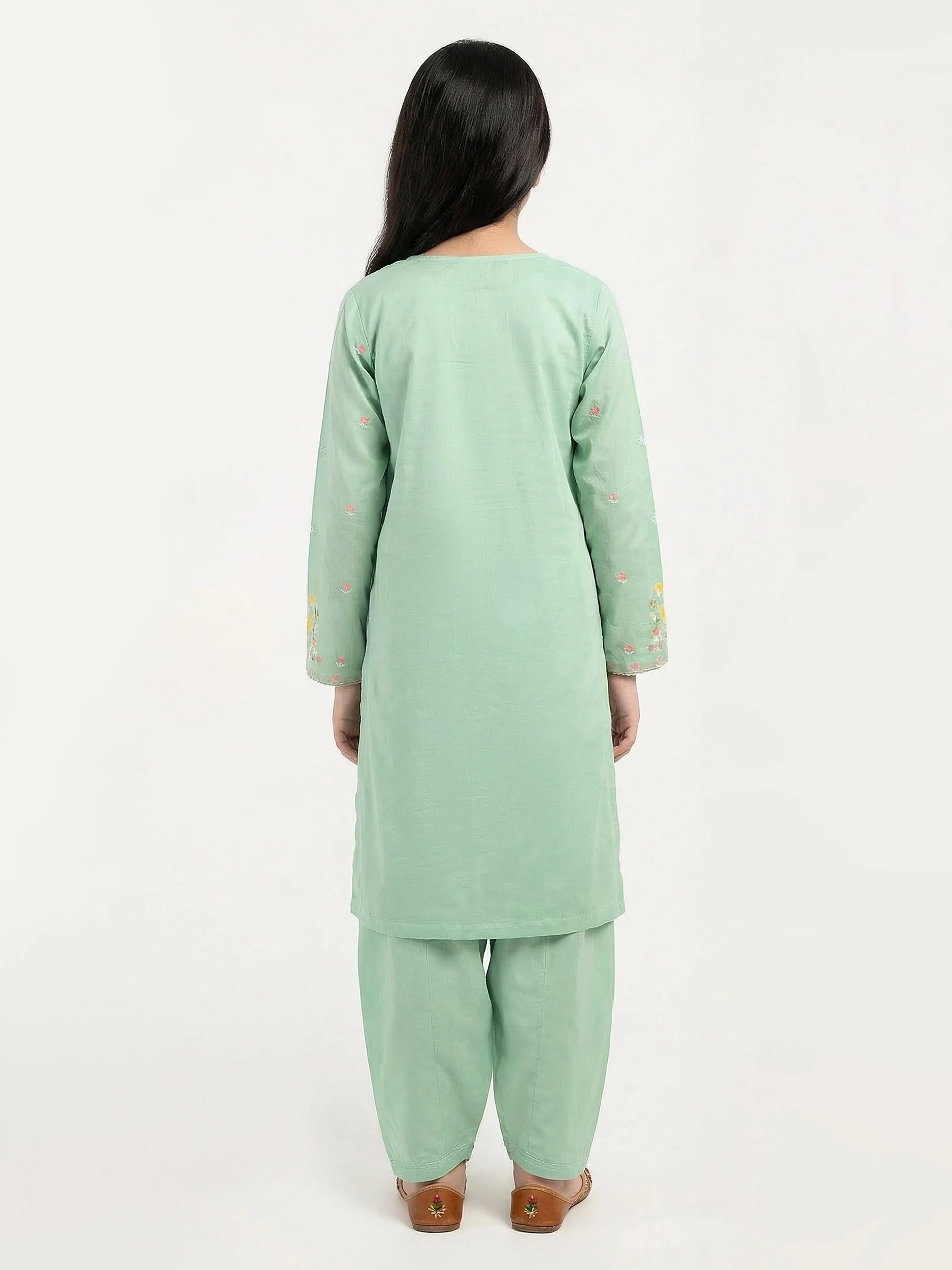 2 Piece Cambric Suit- Embroidered (Pret) - Image 2