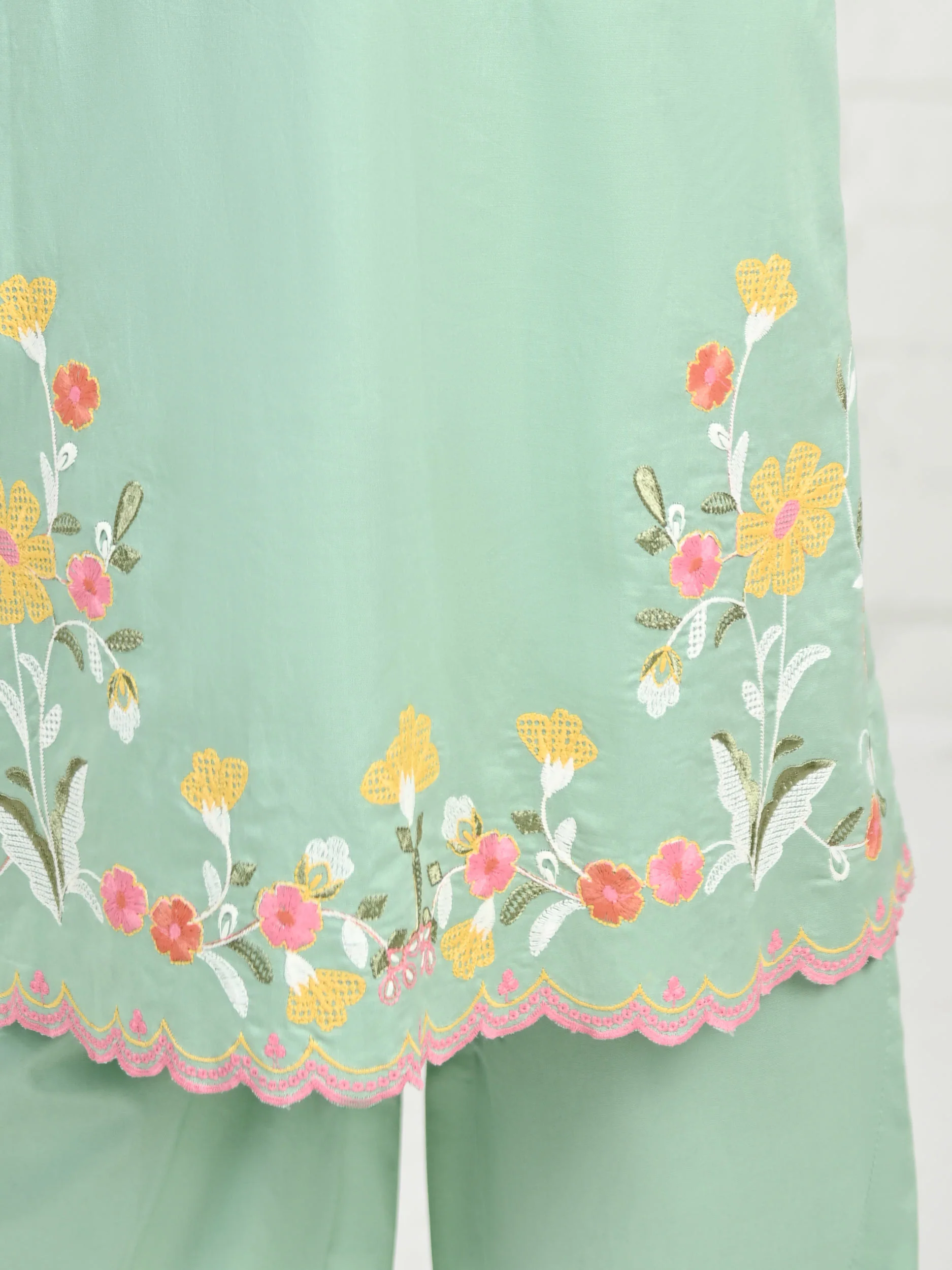 2 Piece Cambric Suit- Embroidered (Pret) - Image 4