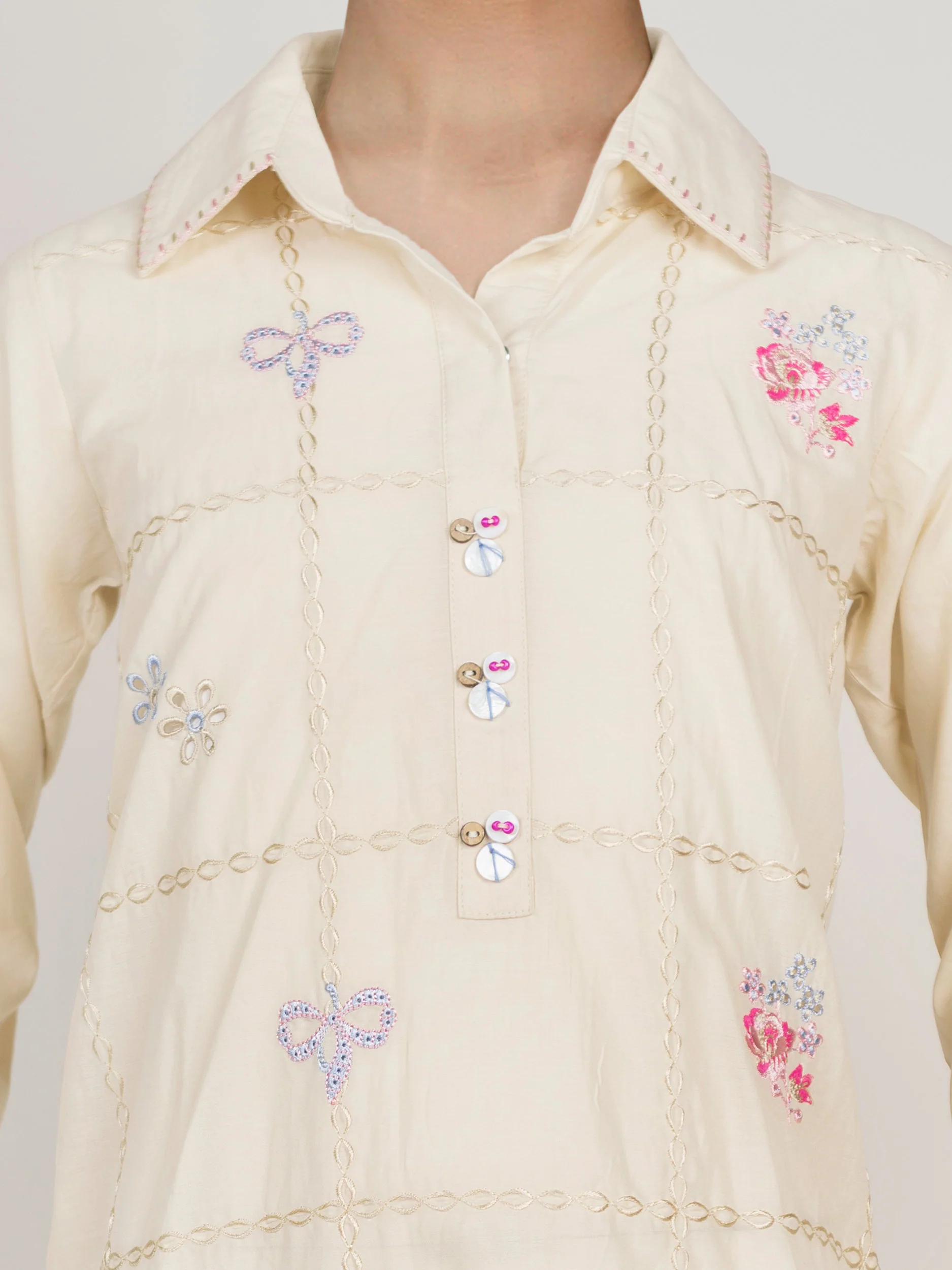 2 Piece Viscose Cotton Suit- Embroidered (Pret) - Image 3