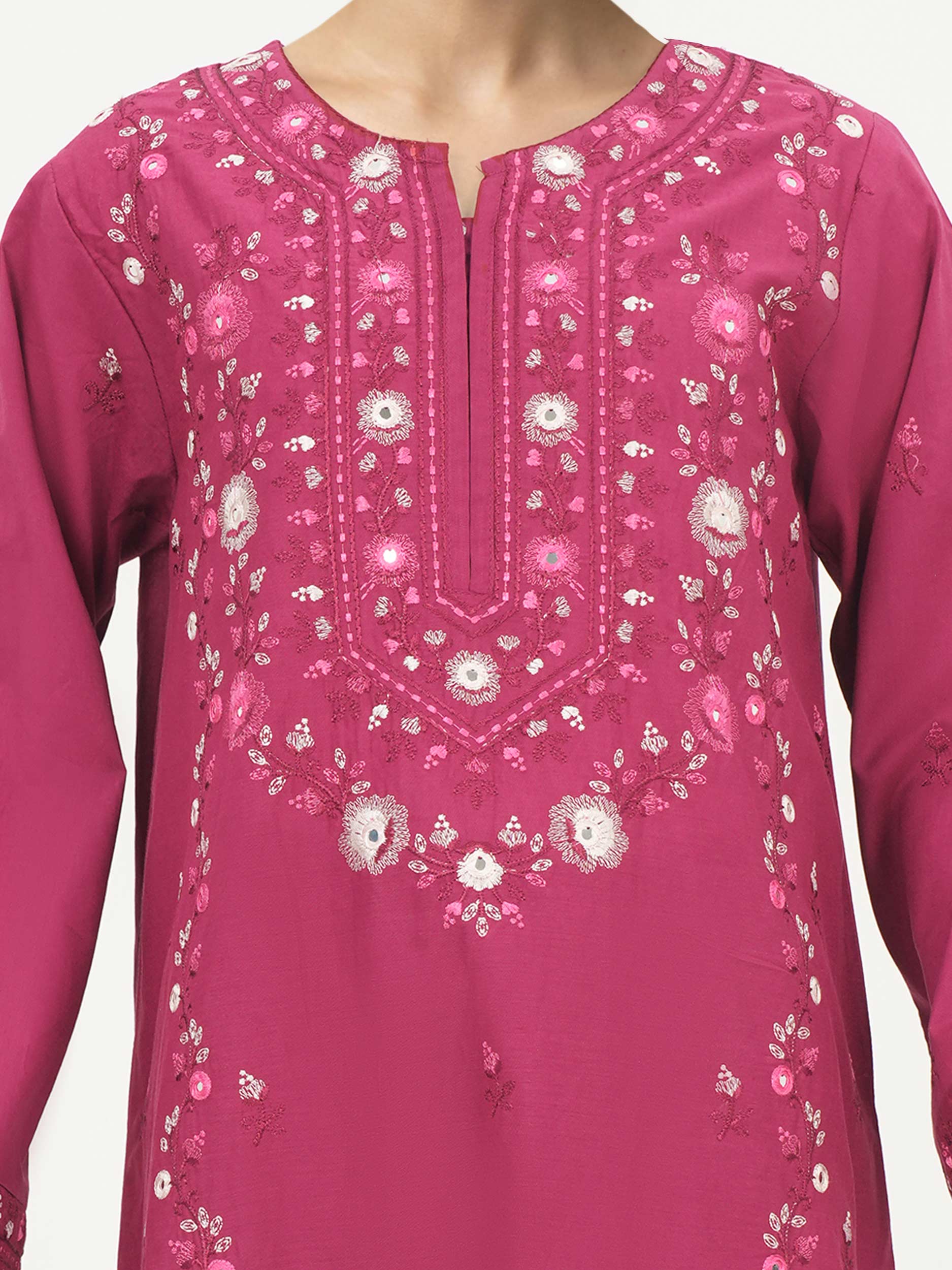 2 Piece Viscose Cotton Suit- Embroidered (Pret) - Image 3