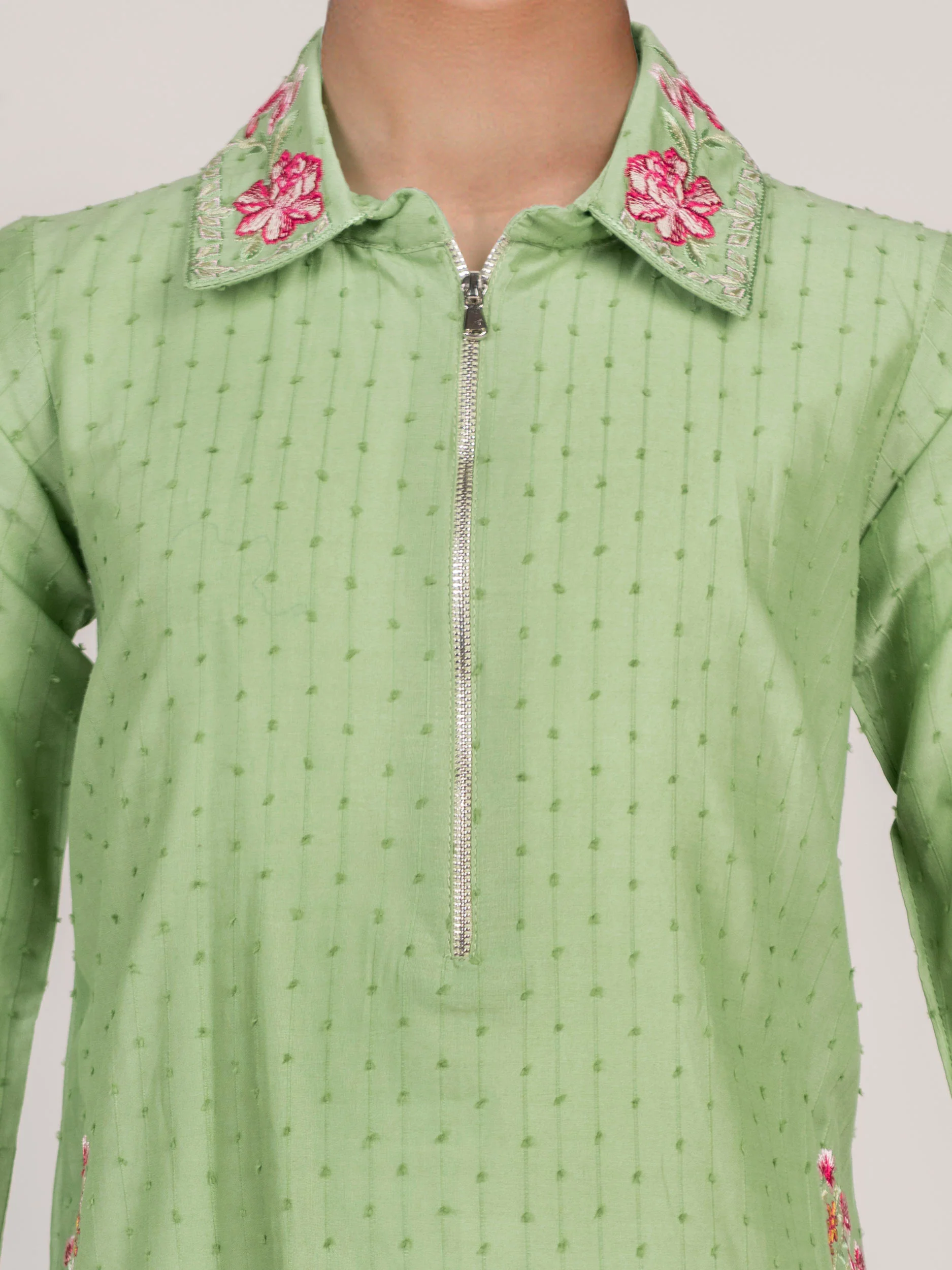2 Piece Lawn Texture Suit- Embroidered (Pret) - Image 3